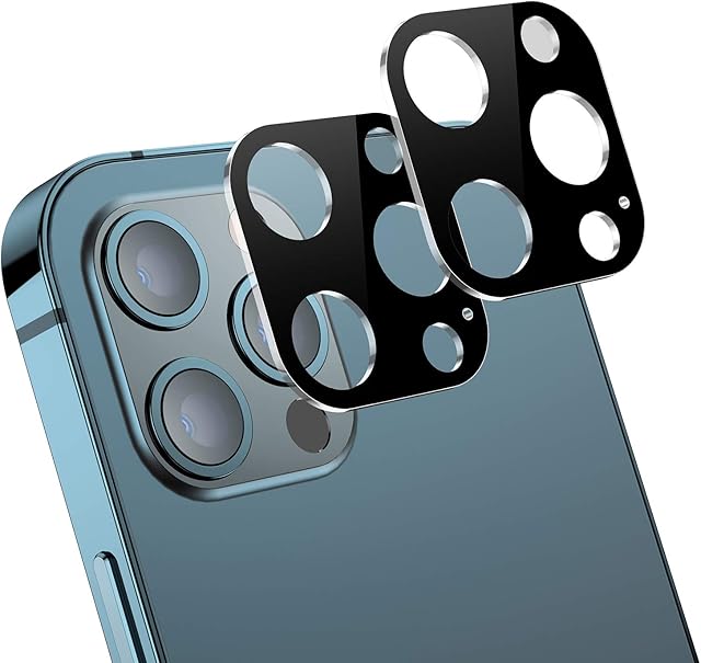 [2 Pack] Camera Len Protector for iPhone 12 Pro Max - Screen Protector Tempered Glass, Case Friendly No-Bubble HD Clear Anti-Scratch Camera Lens Screen Protector