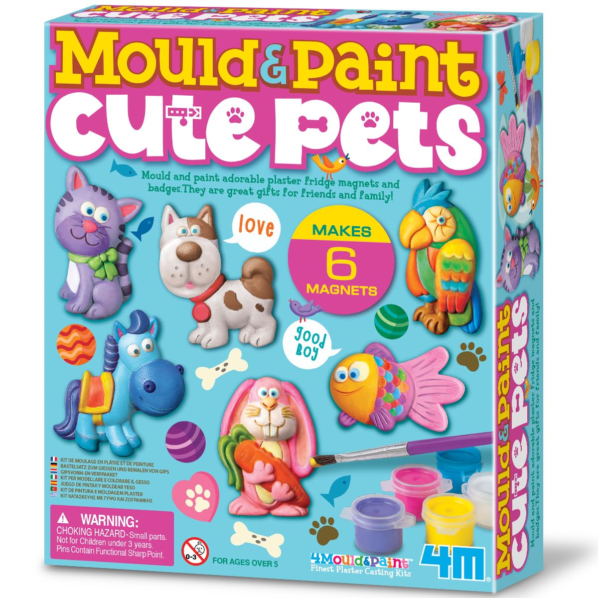 4M 403539 Mould and Paint Cute Pets, Mixed Colours