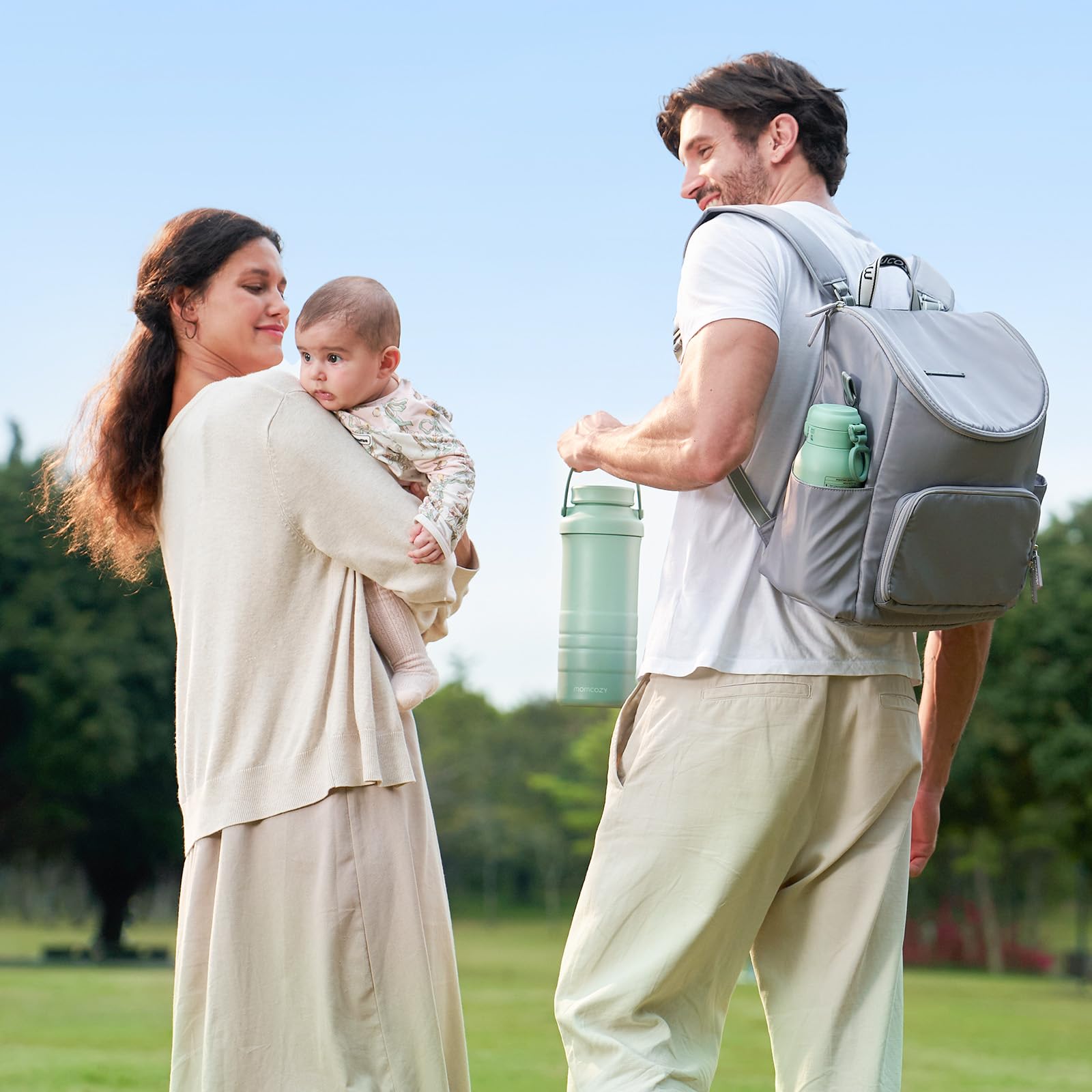 Momcozy MW05 Tragbarer Flaschenwärmer Baby für unterwegs, 500ml Kapazität & Momcozy Tragbarer Muttermilchkühler für draußen (628 ml), 360°- langzeitige Gesamtkühlung