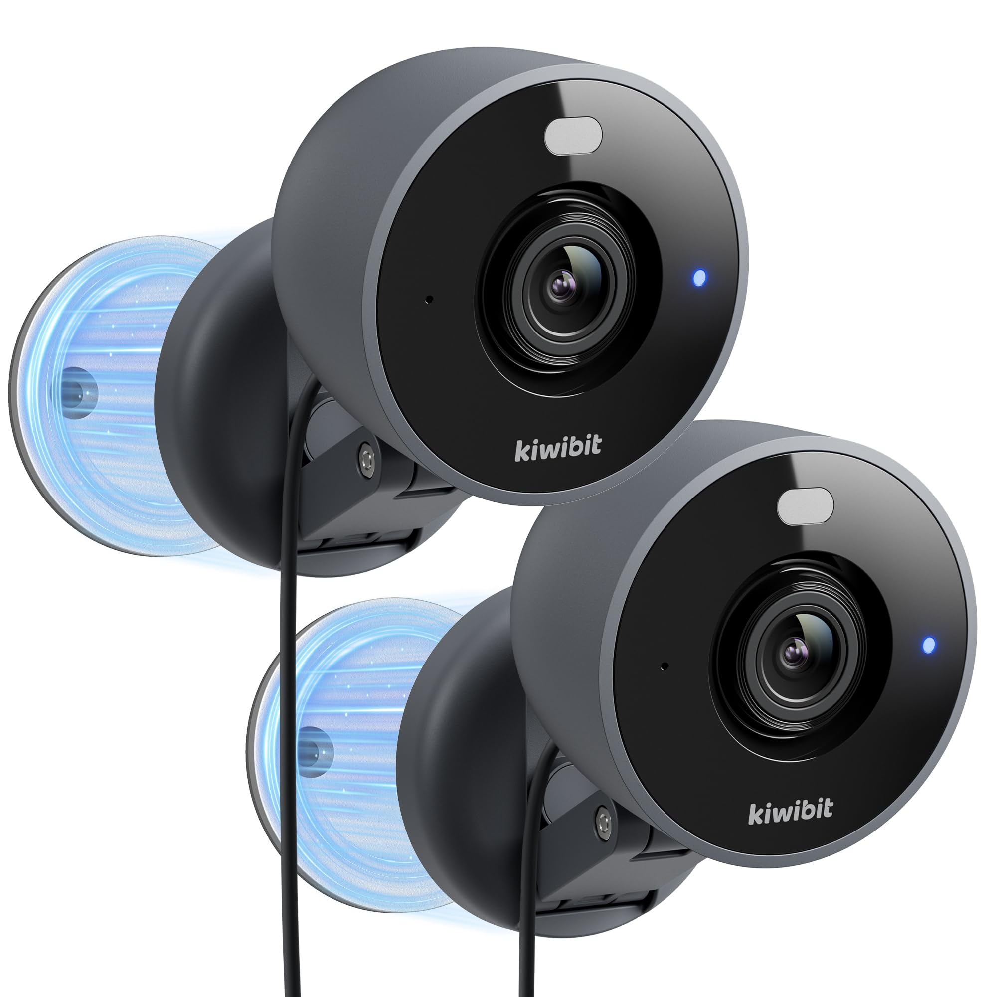 Kiwibit 2K Security Camera Indoor/Outdoor, Pet Camera, Baby Monitor, Magnetic Mount, AI Detection, Color Night Vision, SD & Cloud Storage, Compatible