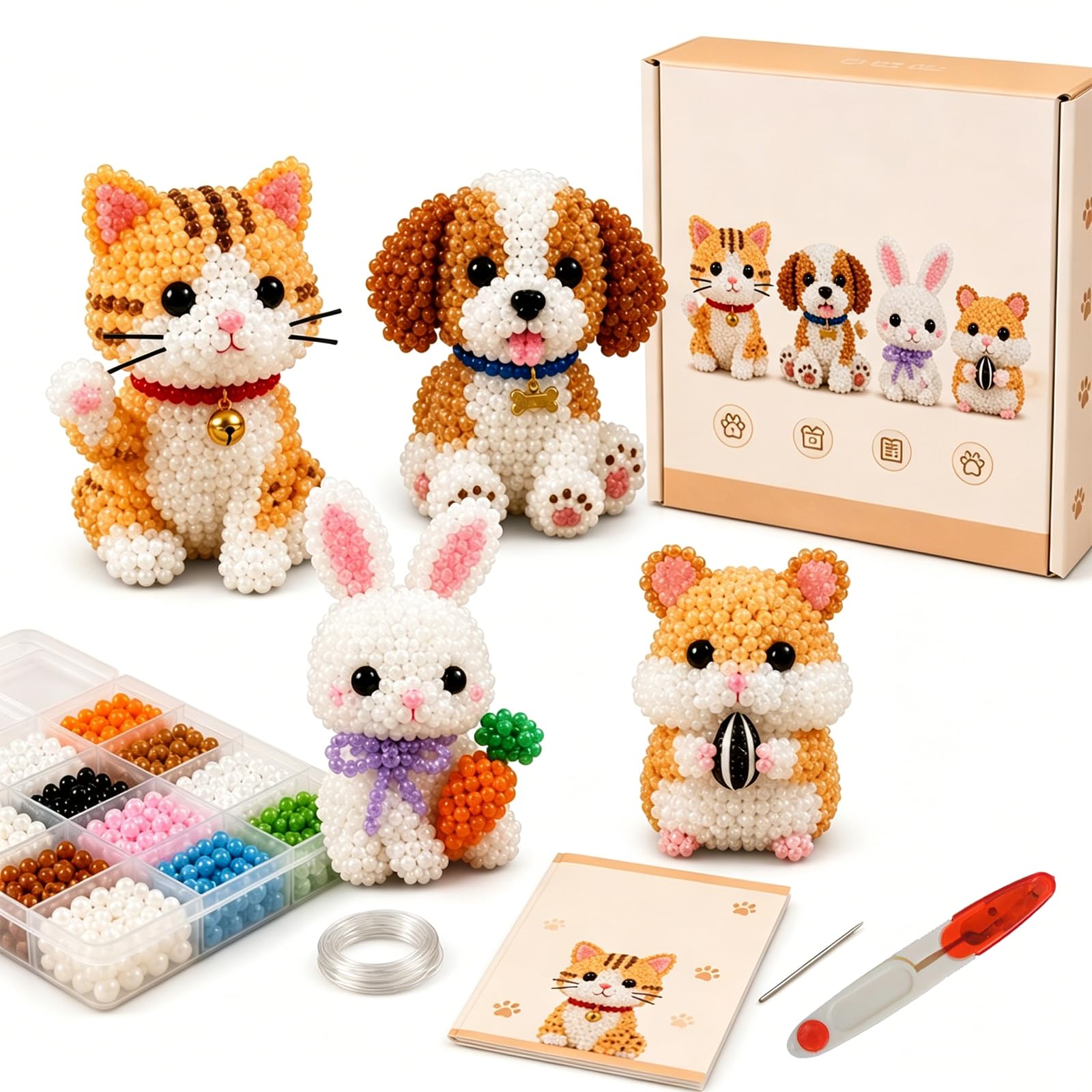 Animales con cuentas 16D en un kit de bricolaje con abalorios coloridos para tejer figuras
