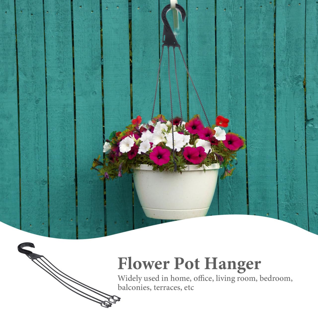 Happyyami Lot de 5 crochets à suspendre pour pot de fleurs en plastique pour balcon, terrasse, intérieur et extérieur, installation facile, design durable
