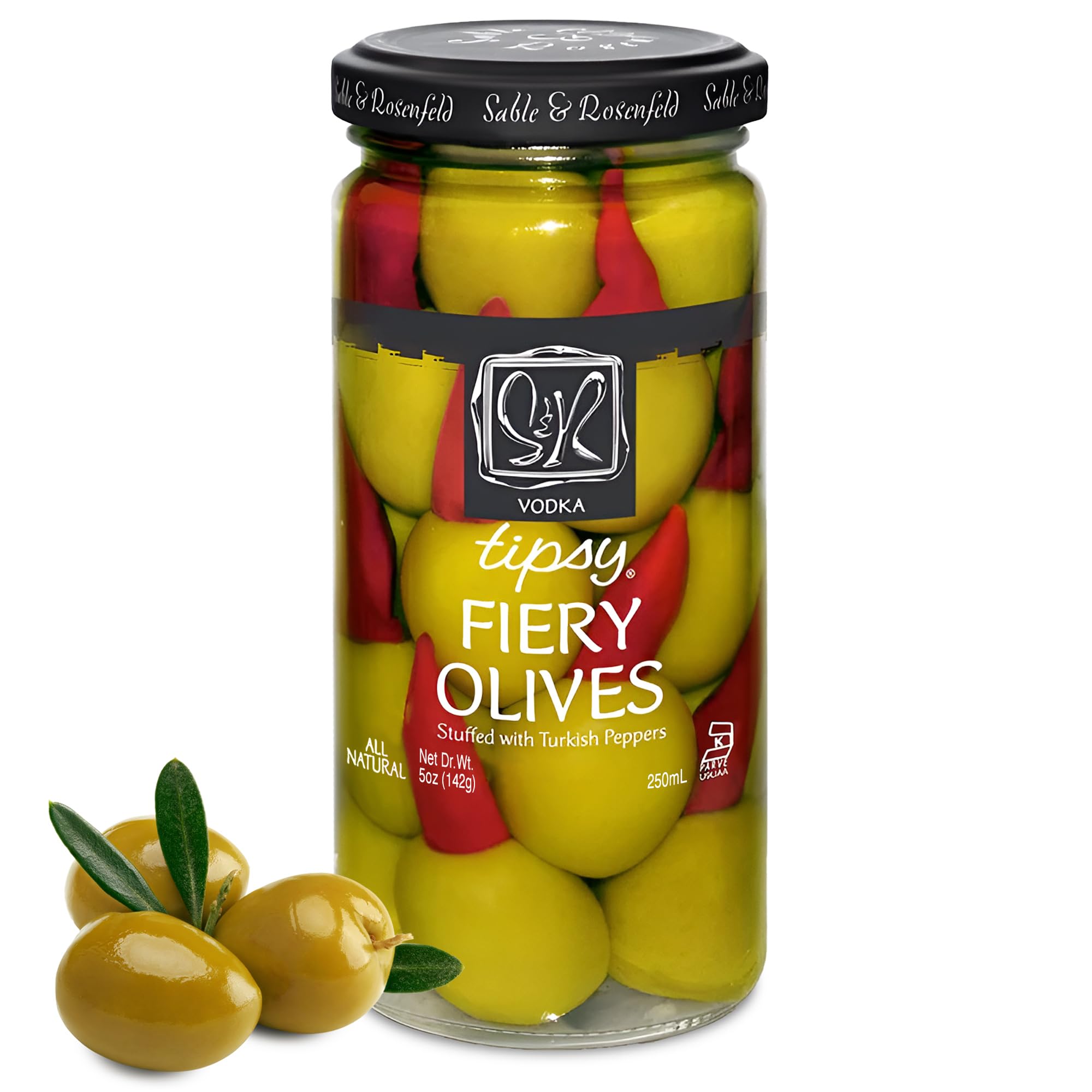 Amazon.com : Sable & Rosenfeld Tipsy Fiery Olives - Green Olives