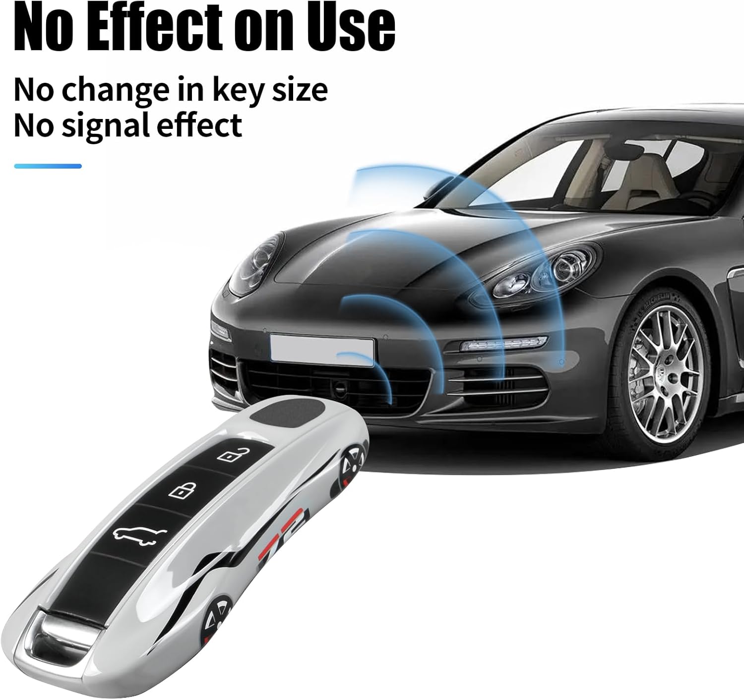 Gray No. 72 White Key Fob Cover Compatible with Porsche Cayenne 2018-2025 Panamera 2017-2024 911 2019-2023 Taycan 2019-2024 Compatible with Porsche Key Cover