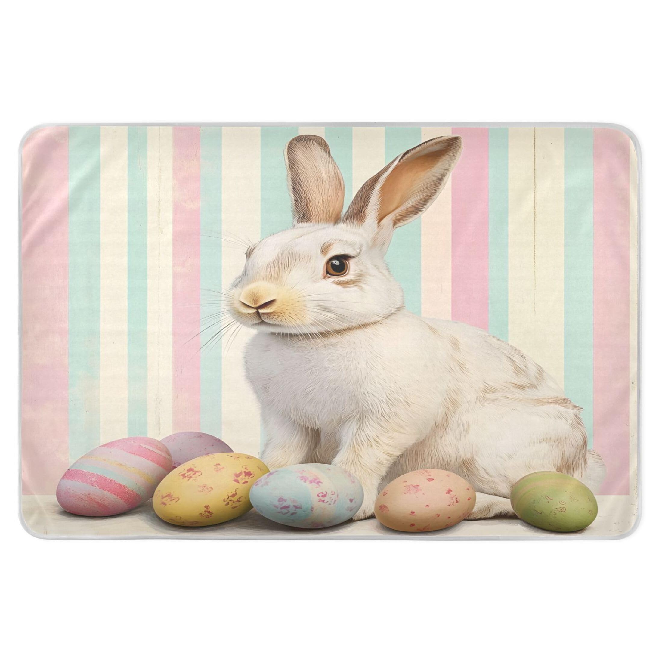Takiito Easter Bunny Eggs Bed Pad Reusable Bed Underpad Washable Waterproof Leak-Proof Quick Dry Incontinence Pee Pad for Toddlers Kids Adults Pets 34x52 in
