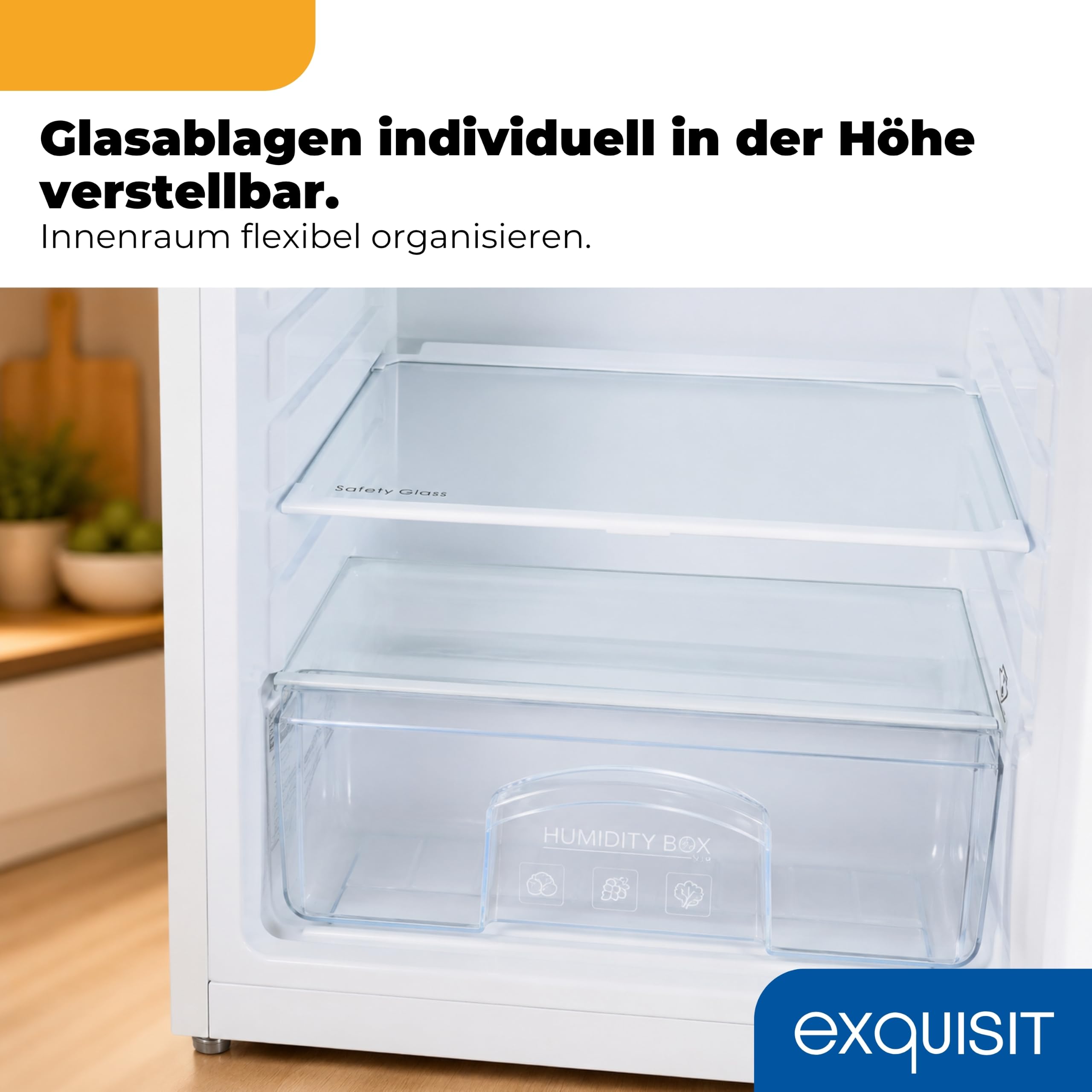 Exquisit Vollraumkühlschrank KS516-V-040E 127 l Energieklasse E 39 dB(A) LED-Innenbeleuchtung weiss