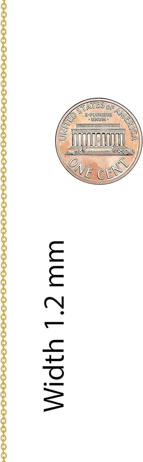 LIFETIME JEWELRY 1.2mm Cable Link Chain Necklace for Women and Men 24k Gold Plated