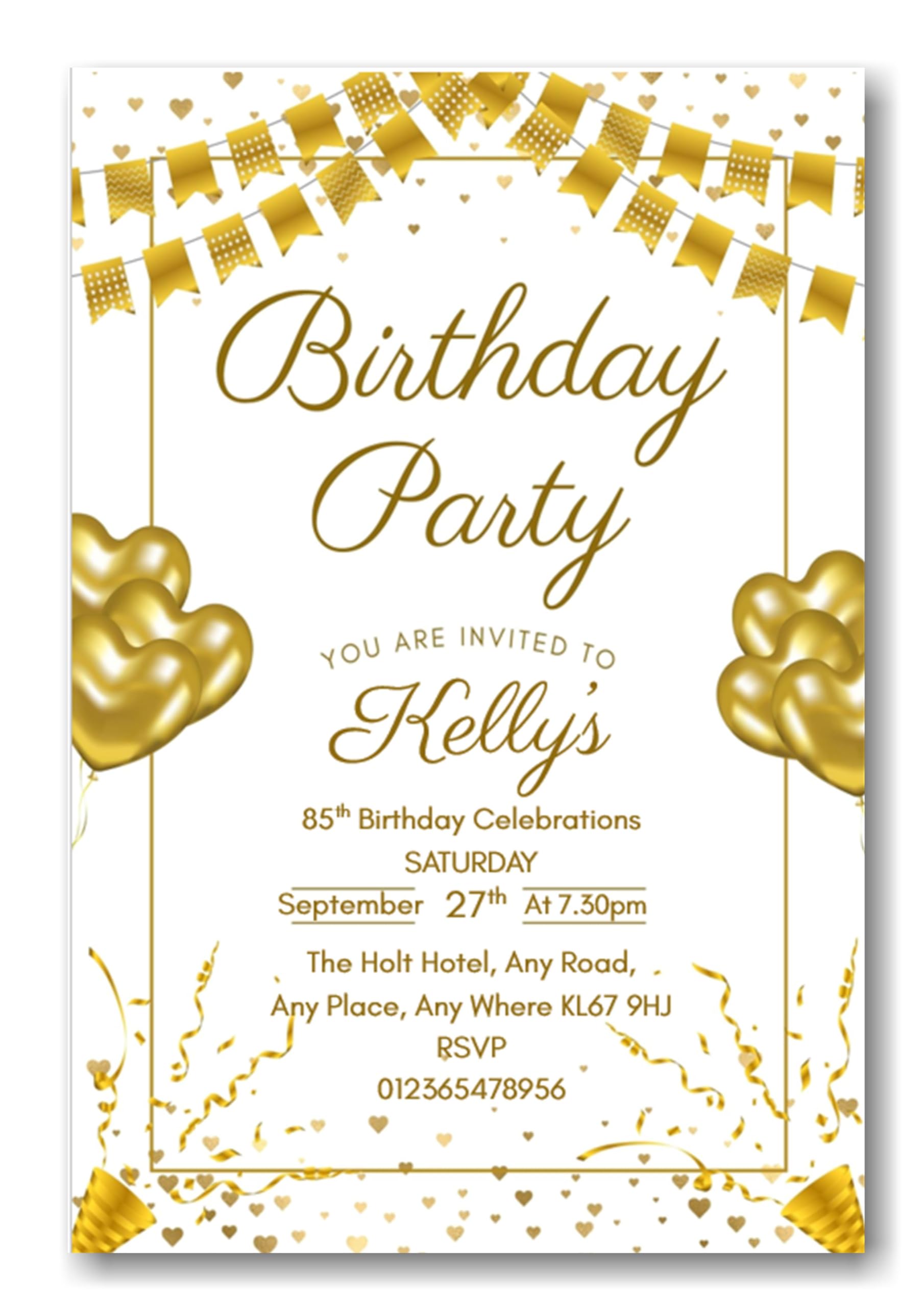 Bespoke Candy Delights Personalised Quality 85th Birthday Party Invitations Invites Ladies Mens With Envelopes ANY AGE Can Be Done Ref B77 (50 Invites)