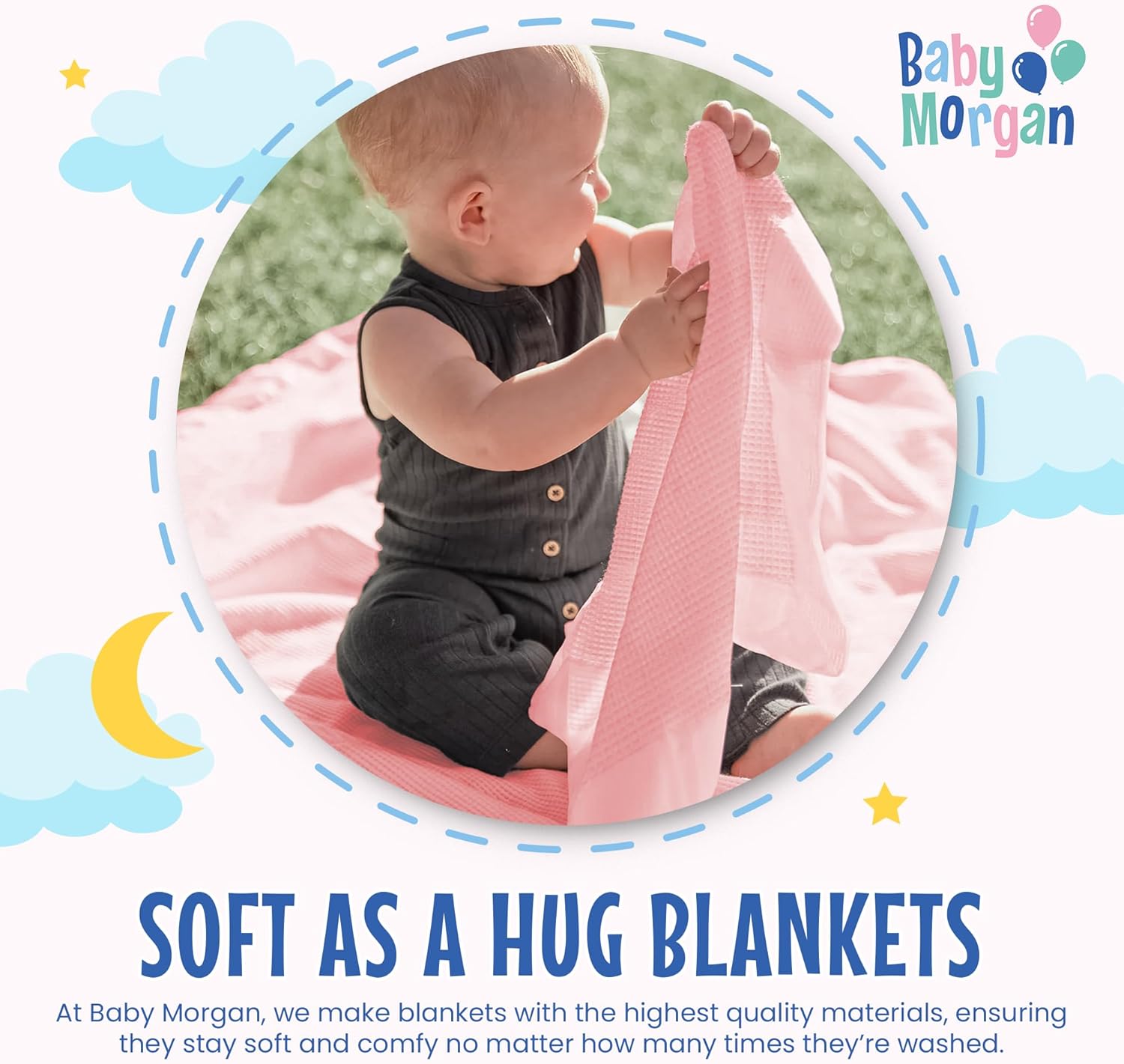 Thermal Waffle Knit Baby Blanket - Soft Breathable Mini Blanket for Newborns and Infants - Toddler Blankey for Strollers, Travel, Naptime, Nursery and More - 18" x 20" (Pink, Satin Trim)