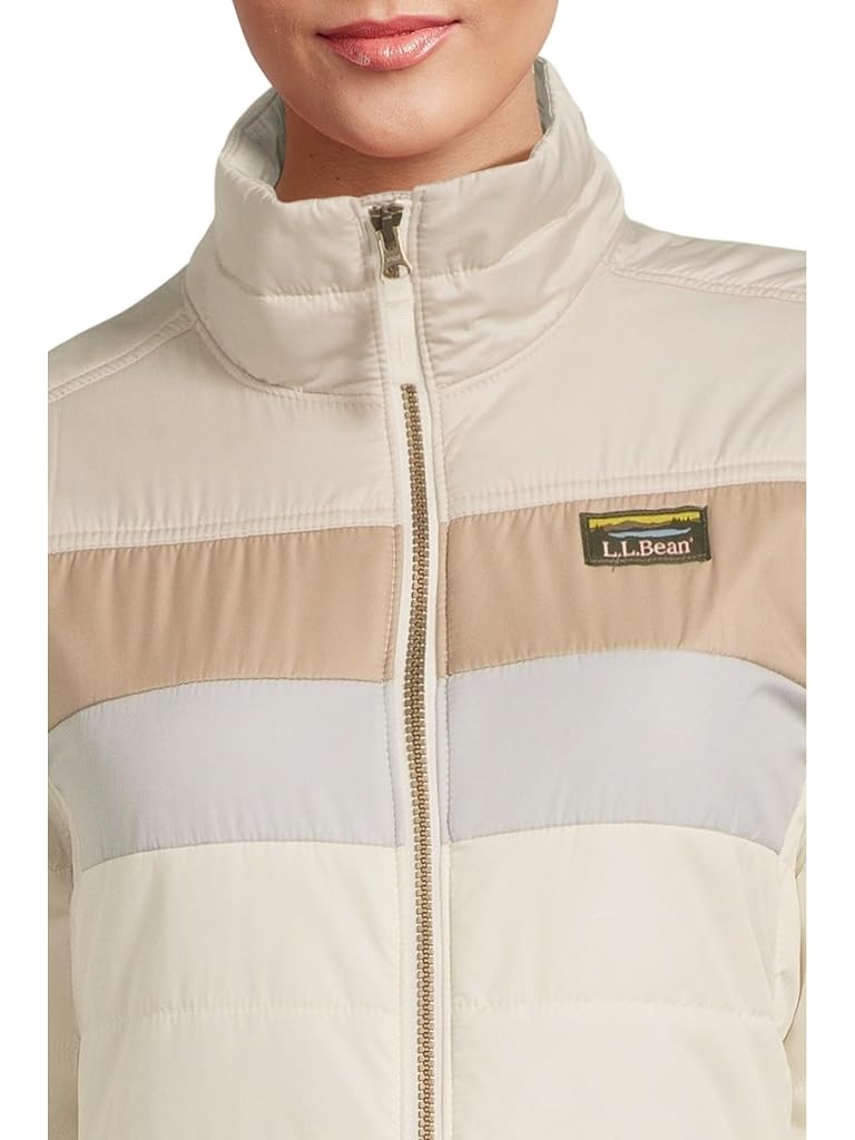 White L.L.Bean Mountain Classic Puffer Jacket Color-Block