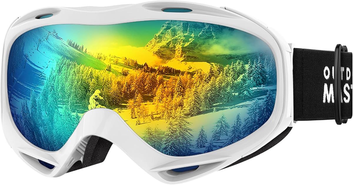 Gafas de esquí OTG, gafas de snowboard para hombres, mujeres y jóvenes | Gafas de esquí sobre gafas con protección antivaho UV400, compatibilidad con casco y marco de TPU suave para deportes de nieve.