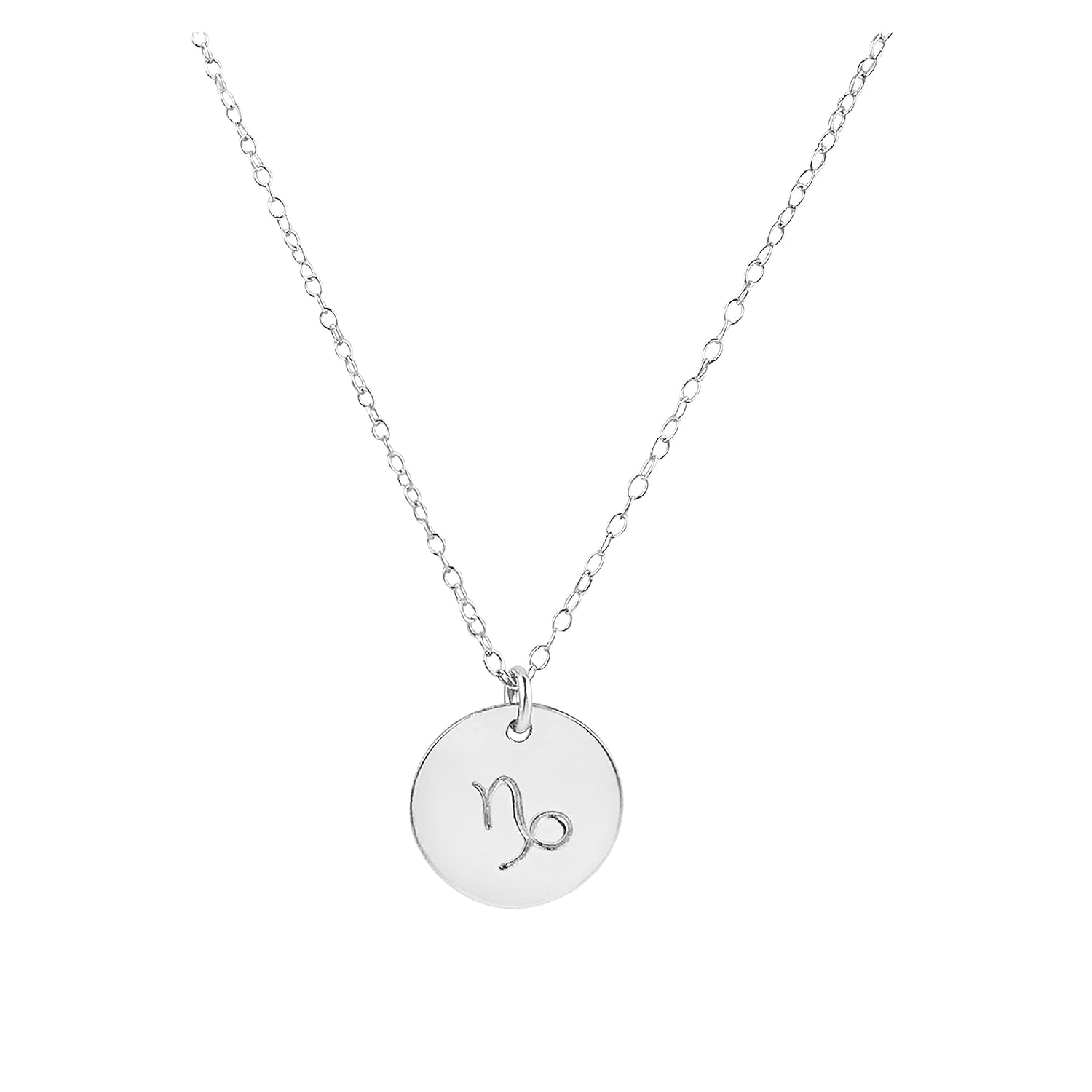 Jewelry Silver Capricorn Necklace, 18" + 2" Extender, Astrology Charm Necklace with Zodiac Sign Pendant, Birthday or Anniversary Gift for Women and Men, Good Luck Charm