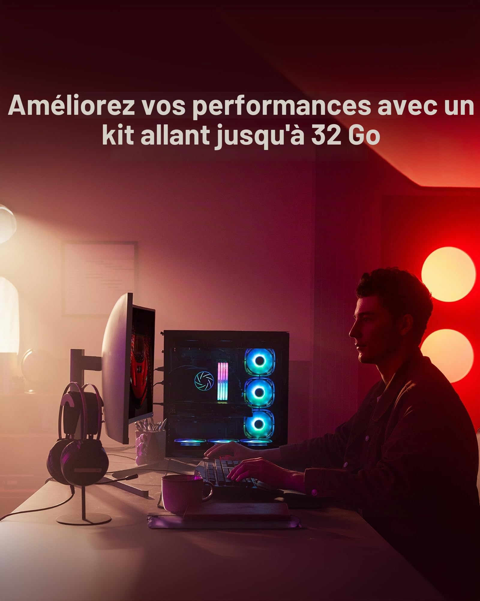 Lexar RGB DDR5 RAM 32Go Kit (2x16Go) 288-Pin, 6000MHz CL28 | UDIMM mémoire haute performance pour PC de jeu, compatible AMD EXPO, AI, DRAM Empowered by SK hynix, CL28-36-36-68, 1,4V