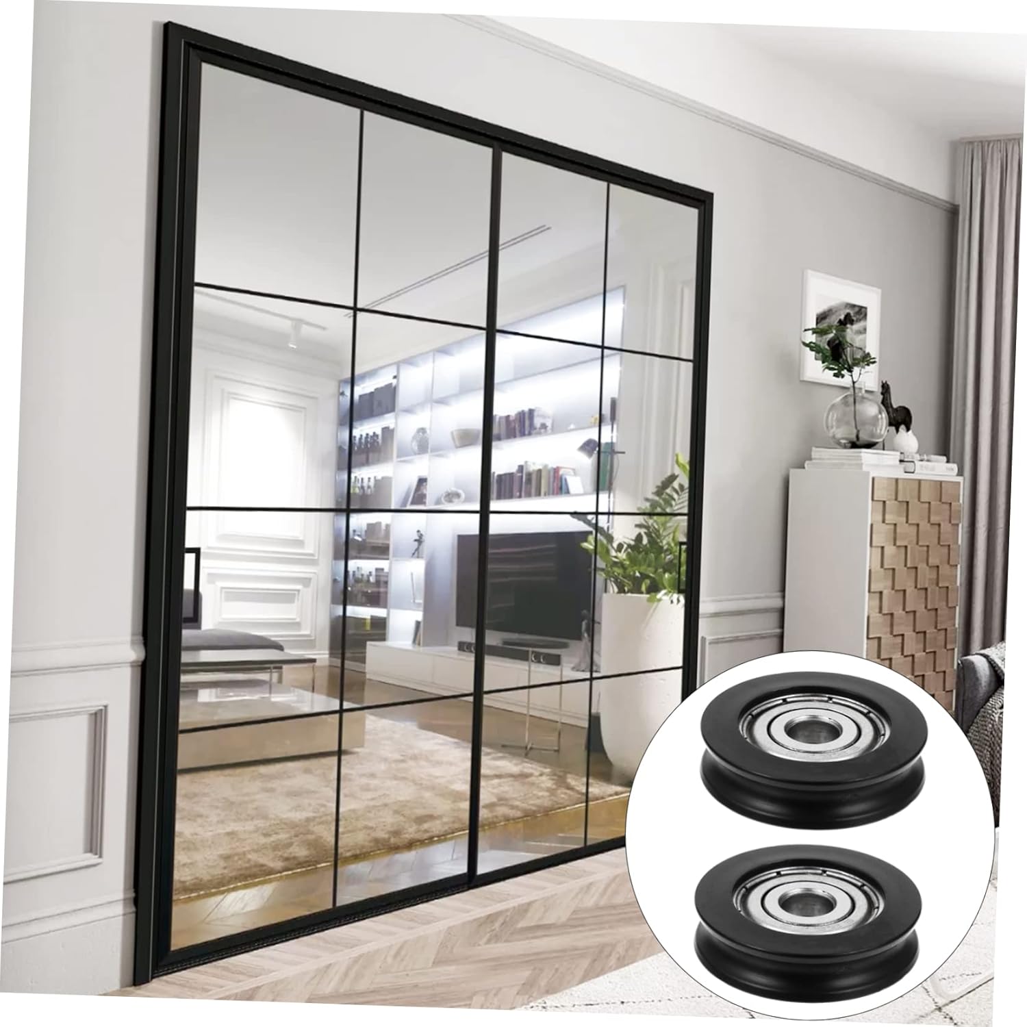 DOITOOL 30pcs Coated Sliding Barn Door Roller Hardware Groove Pulley for Cabinets Closets and and Quiet Door Rollers for Smooth