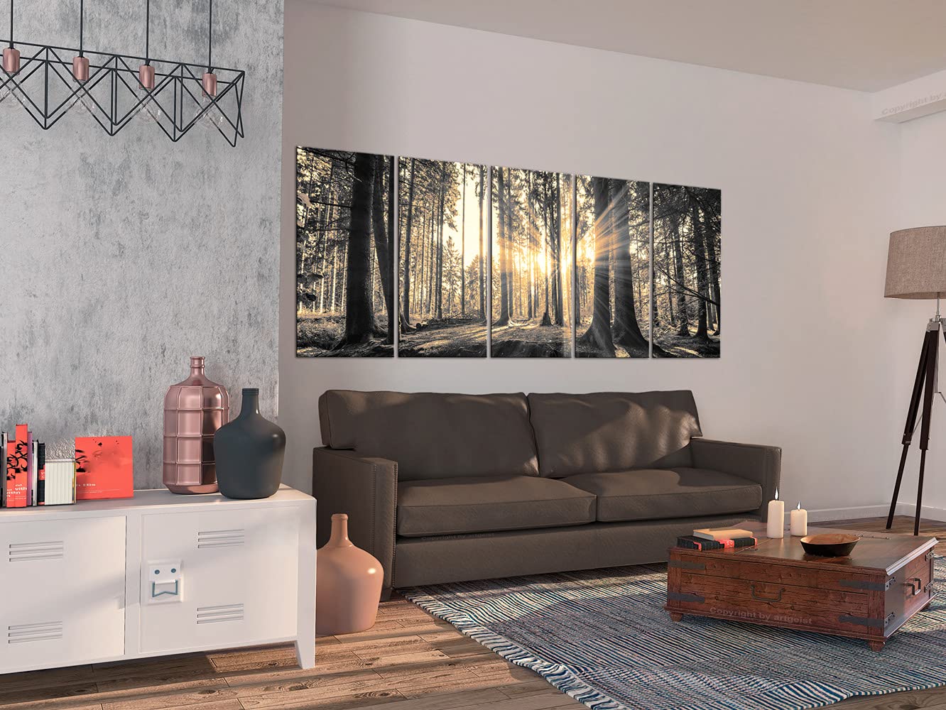 murando - Acrylglasbild Geschenke Heimdekoration, 200x80 cm, 5-teilig | Hochwertige Leinwand, sofort aufhängbar, ideal fürs Wohn- oder Schlafzimmer, wasserfest und lichtecht, langlebig, stilvoll