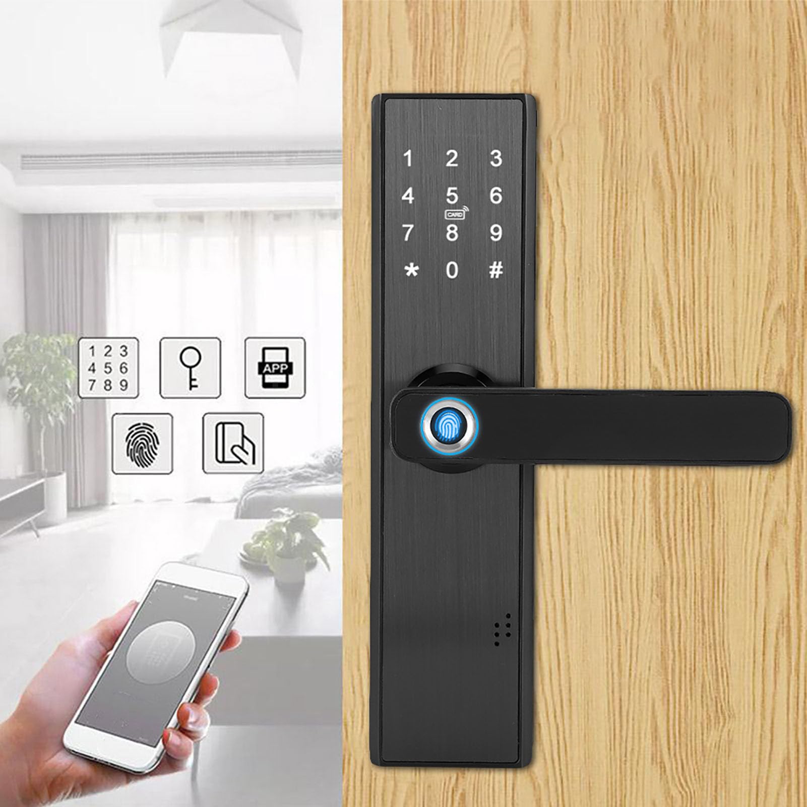 Alomejor Fingerprint Door Lock with Remote Access | Stop cynku, wiele trybów odblokowania, zdalne zarządzanie za pomocą aplikacji