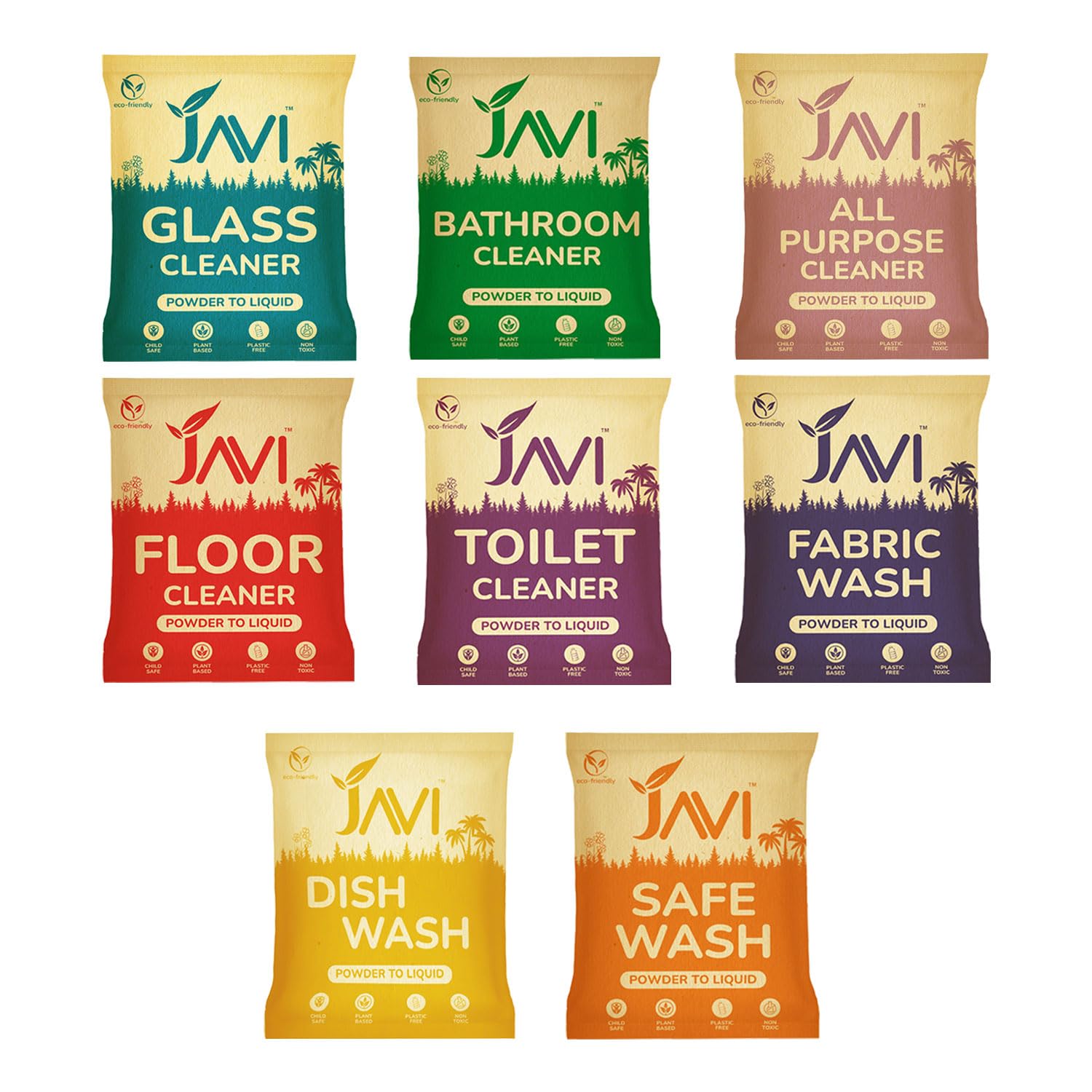JAVI Plant-Based Powder-to-Liquid Cleaners | Natural, Organic, Biodegradable, Eco-Friendly | 8 in1 Combo (Floor, Bathroom, Toilet, Glass, Fabric, Dish Wash, Safe Wash & All Purpose Cleaner)(4 Liter) (B0D6Z4T9ZF) Amazon Price History, Amazon Price Tracker