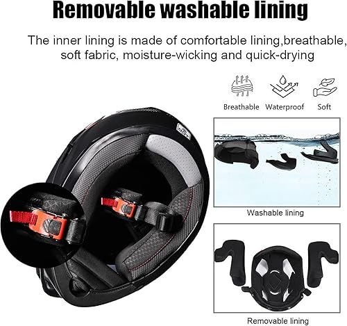 Miniatura 2 de Casco modular de motocicleta de cara completa aprobado por DOT con protector solar de doble visera, sistema de ventilación múltiple, forro lavable