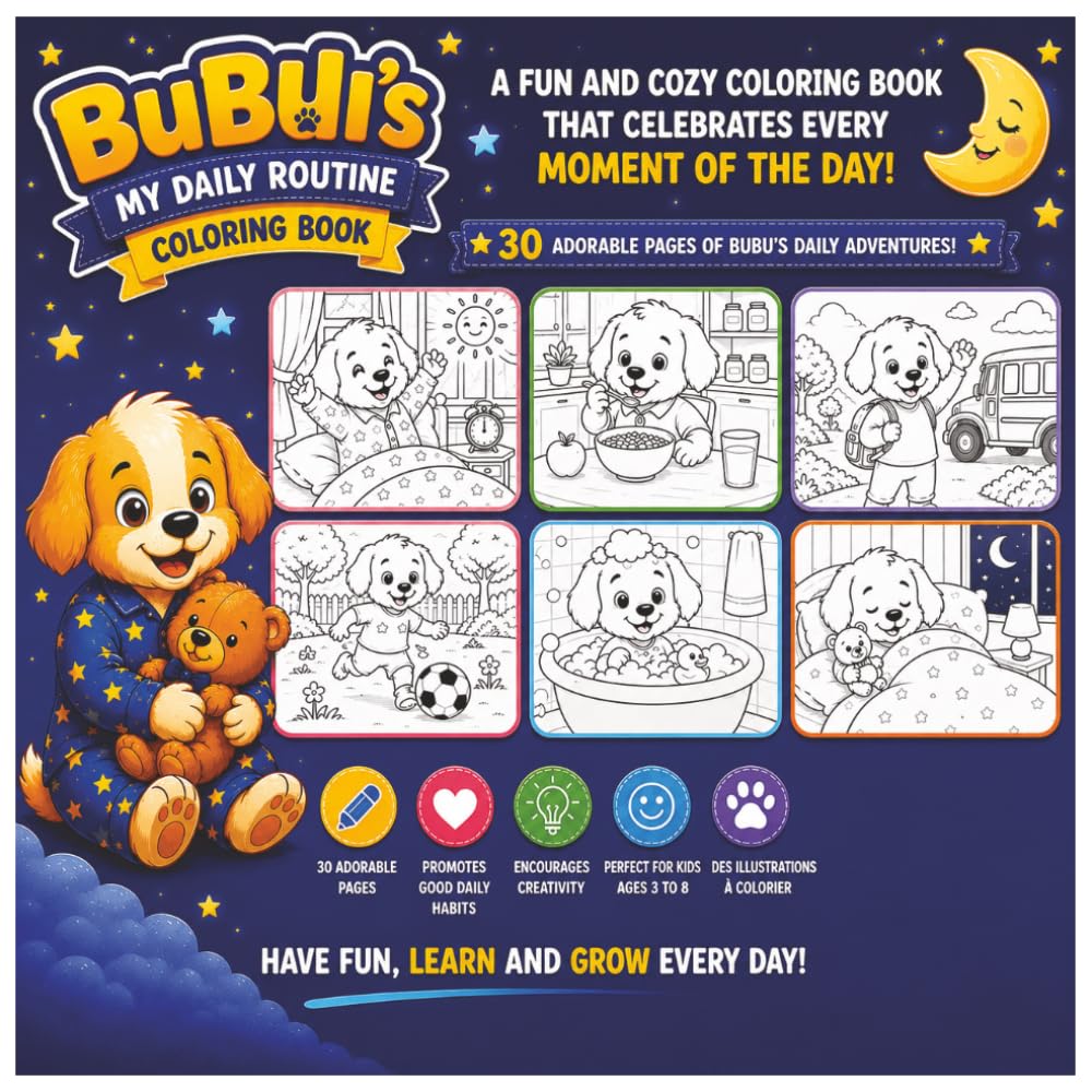 BuBu’s My Daily Routine: Coloring Book for Kids Ages 3–8