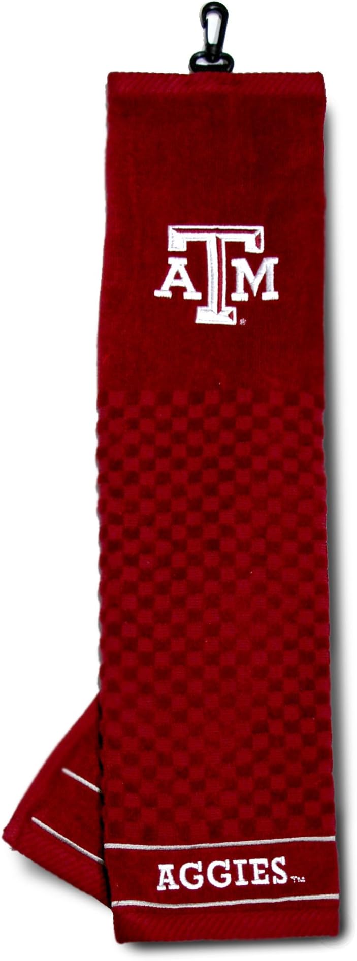 NCAA Texas A&M Aggies Embroidered Golf Towel Embroidered Golf Towel, Checkered Scrubber Design, Embroidered Logo