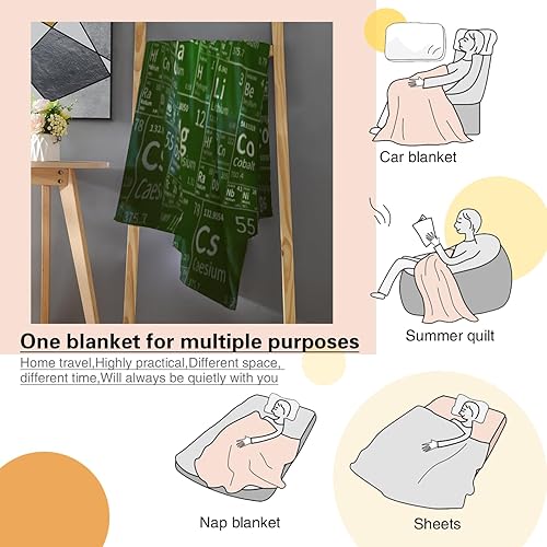 Miniatura 5 de Breaking Bad - Manta de 50 x 40 pulgadas, manta de mesa periódica de los elementos, decorativa, suave, cálida y acogedora, de franela, para bebé,