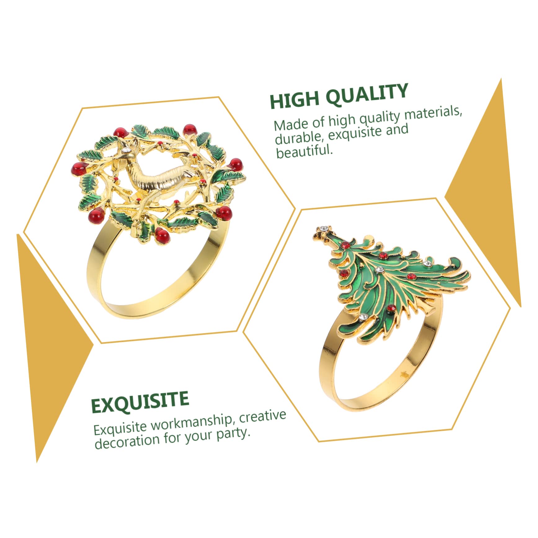 INOOMP 8pezzi Anelli Portatovaglioli Natalizi Da Decorazioni Festive Per Tovaglioli Con Design Moderno e Resistente Per Matrimoni Ristoranti e Feste Di Natale