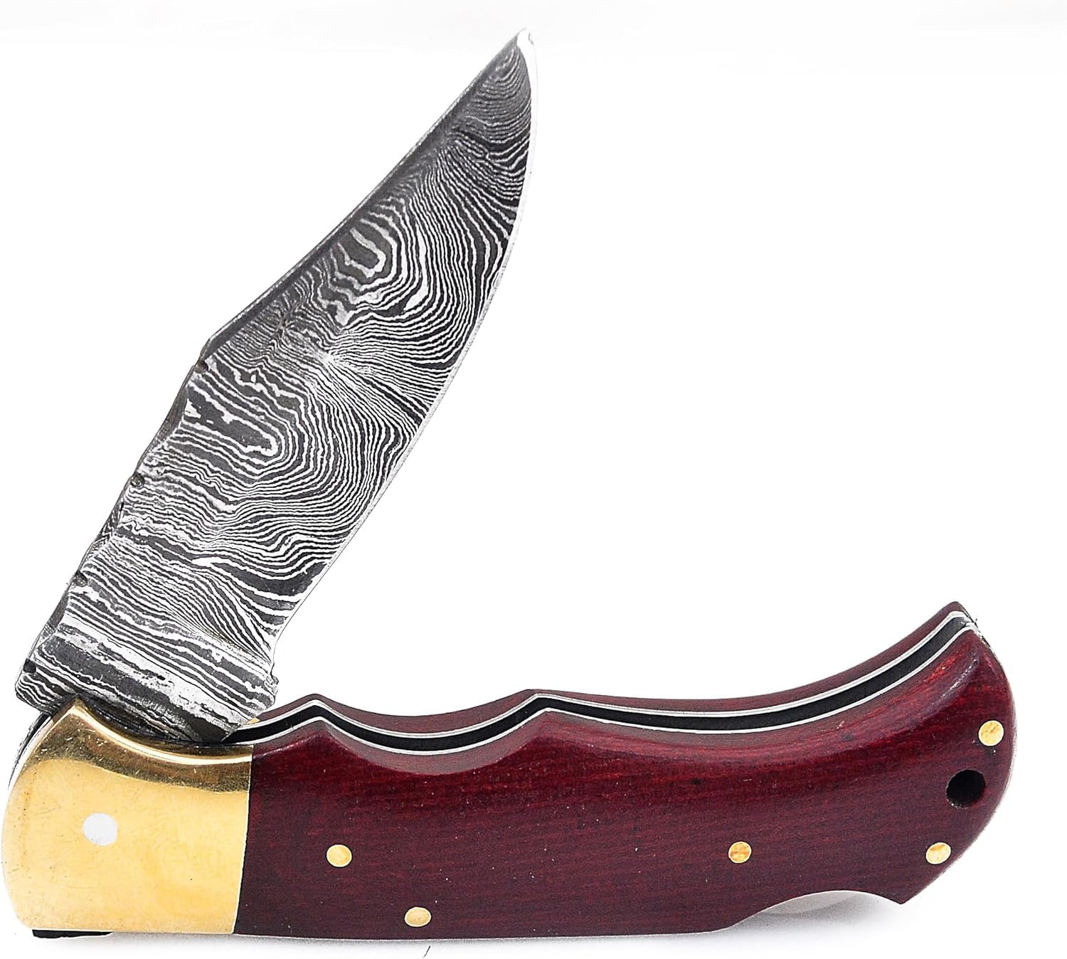 PAL 2000 KNIVES Coltello tascabile pieghevole in acciaio Damasco fatto a mano personalizzato con fodero 4007