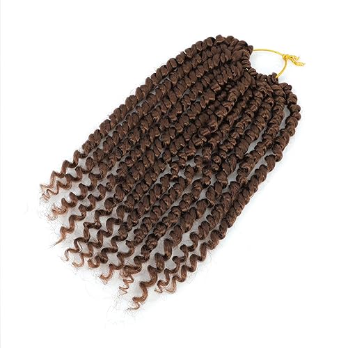 Miniatura 7 de Cabello Passion Twist de 10 pulgadas, 8 paquetes, cabello de ganchillo Passion Twist pretrenzado para mujeres negras, cabello rizado de ganchillo