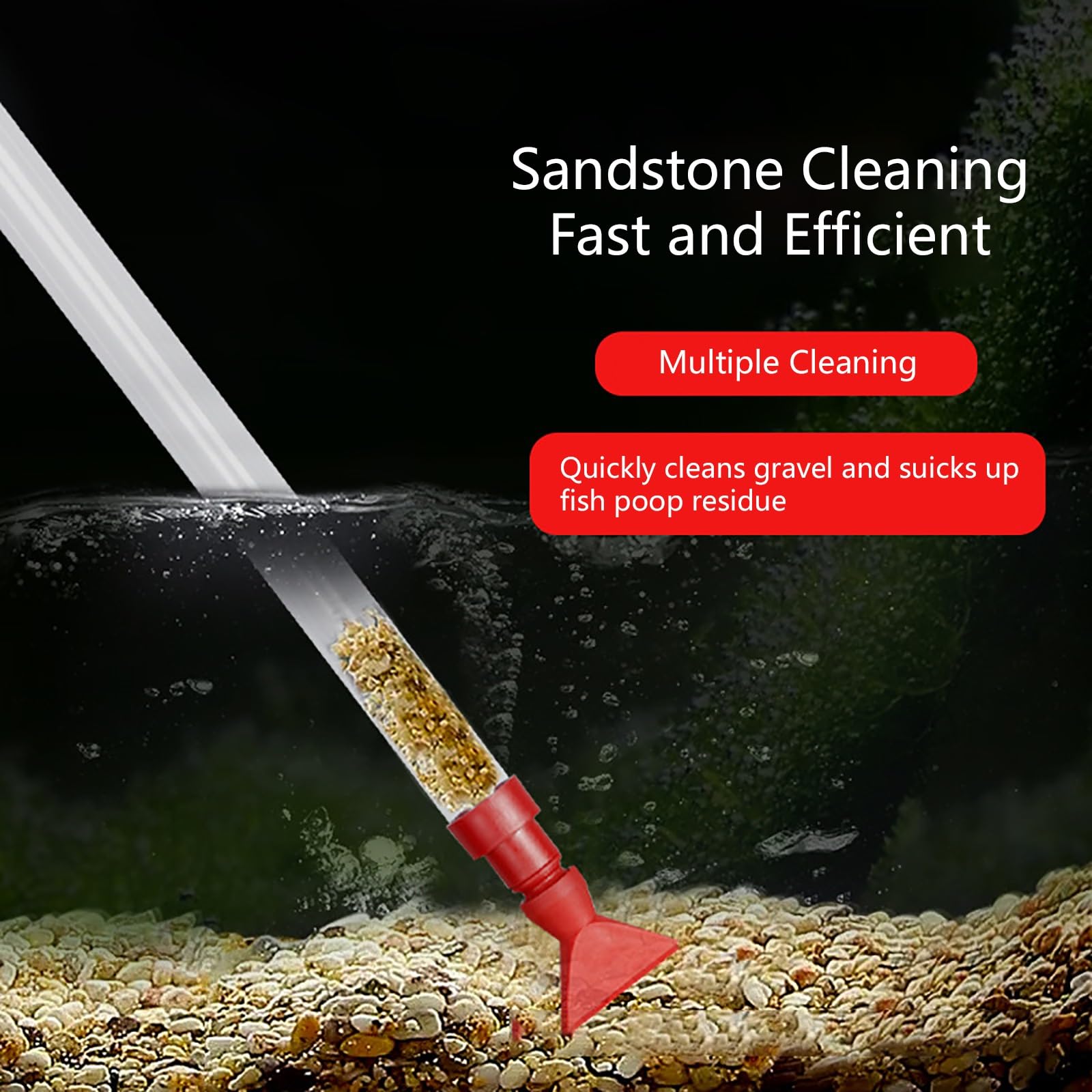 Limpiador De Peceras con Abrazadera Controladora De Manguera De Agua, Manguera Sifónica Manual, Aspirador Sifónico para Acuarios para Limpieza De Grava y Arena En Peceras