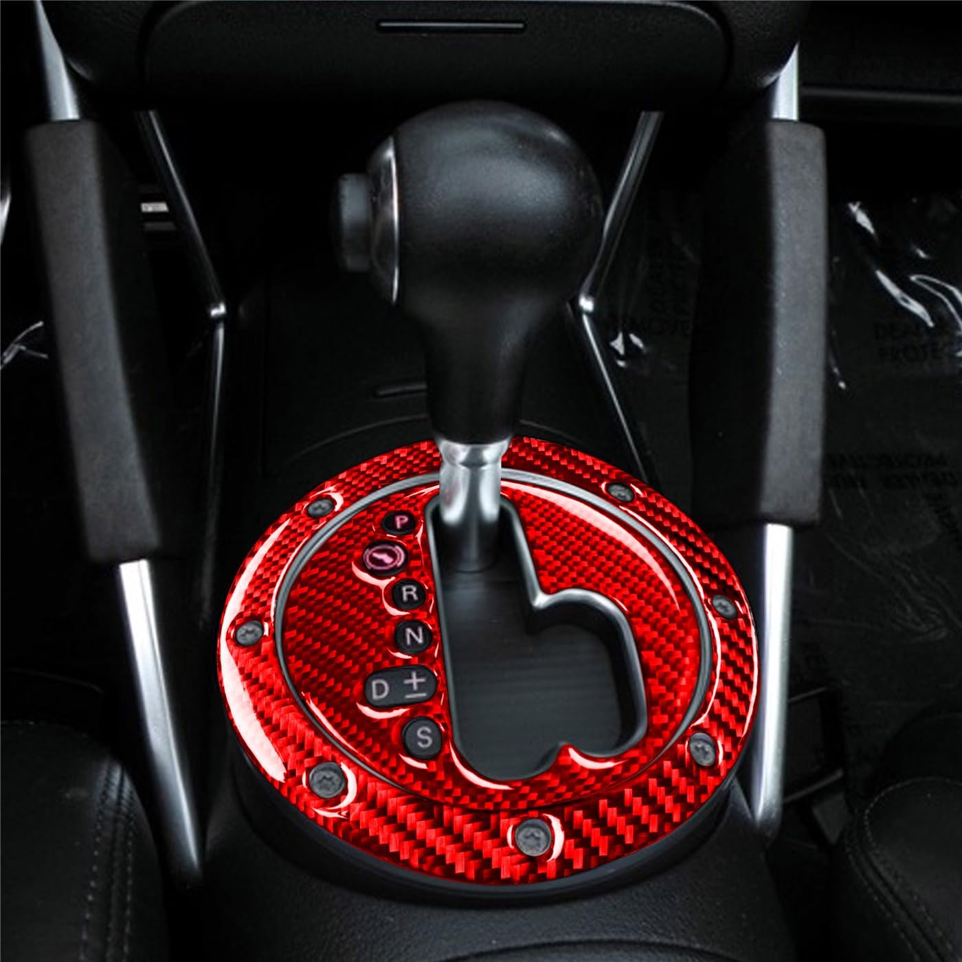TT 8N 2001-2006 Compatible with Car Interior Self Adhesive Dashboard Decal Carbon Fiber Red Sticker A45 (Gear Shift Kit)
