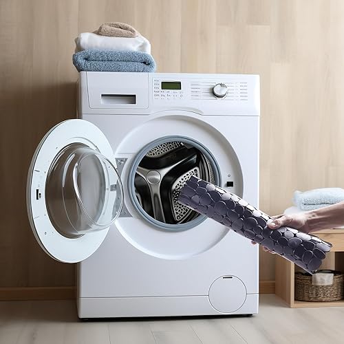 Miniatura 5 de Alfombrilla de ducha antideslizante alfombrilla de baño extragrande con diseño de guijarros para niños, ancianos, antideslizante con orificios de