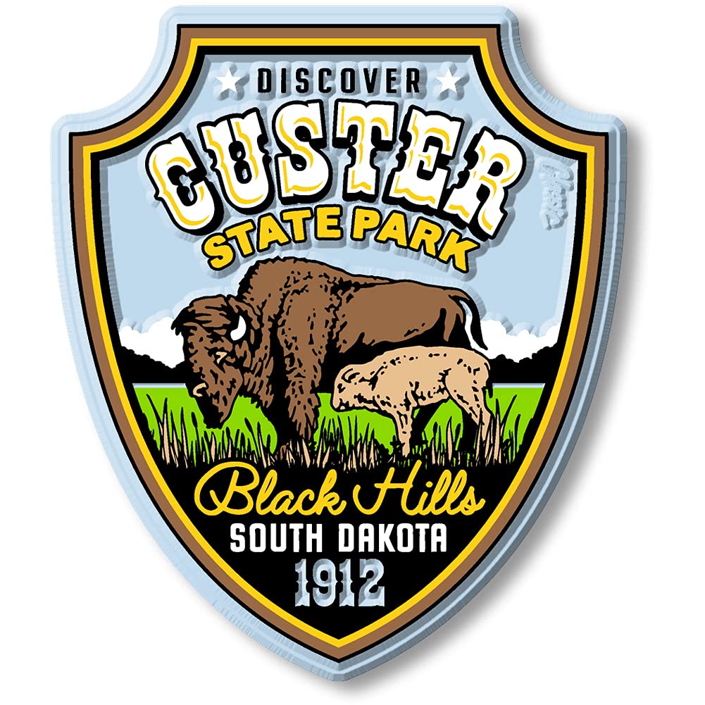 Custer State Park Magnet by Classic Magnets, 2.8" x 3.3", Collectible 3D Rubber Vintage-Style Souvenirs and Gifts Made in The USA