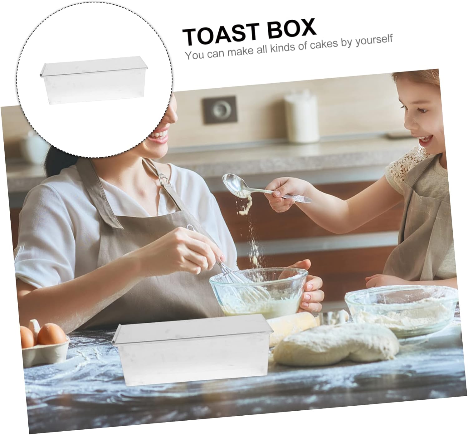1pc Non-stick Toast Mold with Lid Kitchen Baking Tool for Bread and Cake Bakeware for Home Baking for Bread Capacity