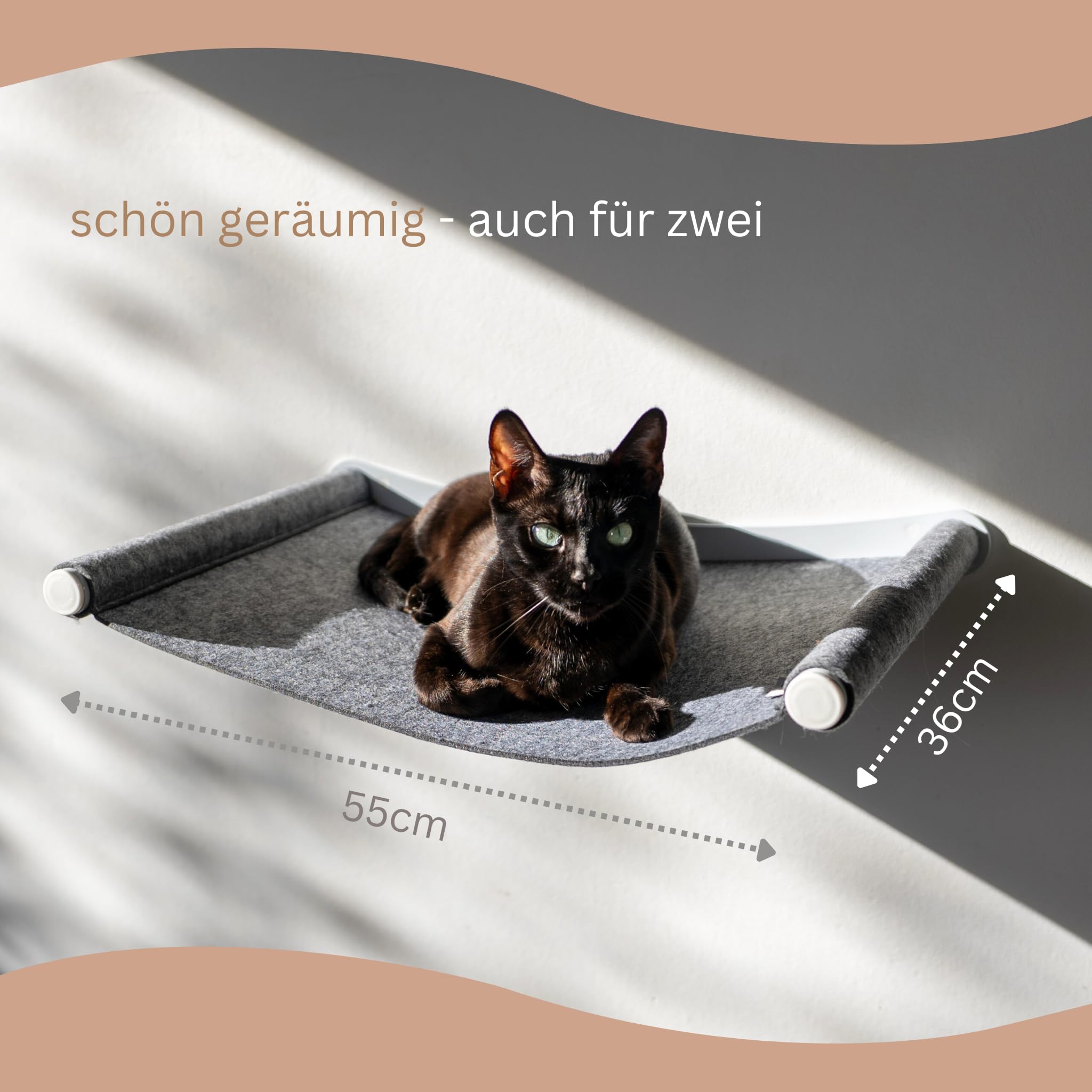 AZANO Amaca per gatti XL, in metallo, design da arrampicata a parete per gatti, extra grande e stabile, colore grigio