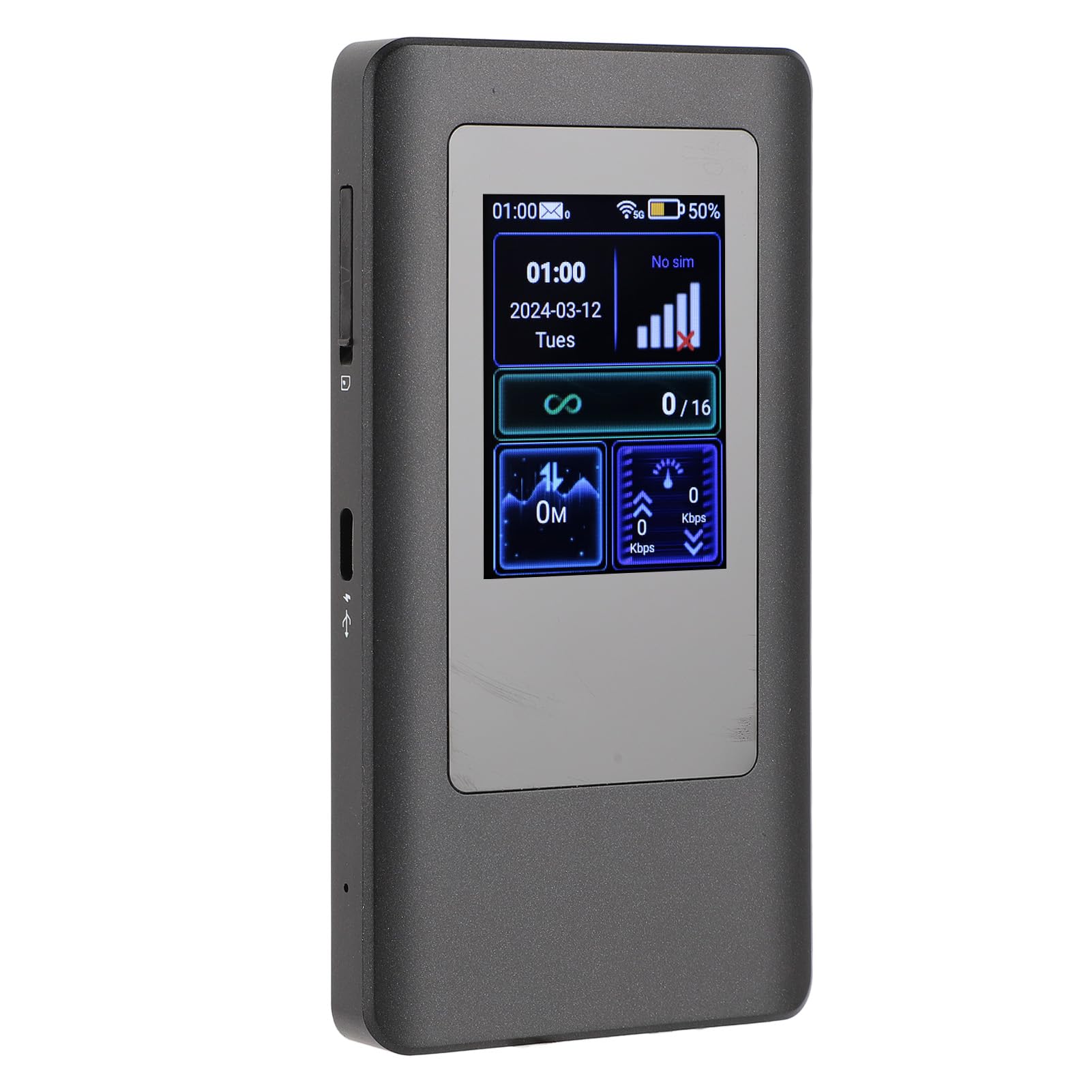 Hotspot Mobile 5G WiFi6 LTE, Router 5G con Slot per Scheda SIM, Modem con Copertura Internazionale, Dispositivi Internet Portatili da Viaggio, 4400 MAh, 16 Utenti, 2,4 GHz/5,8 GHz