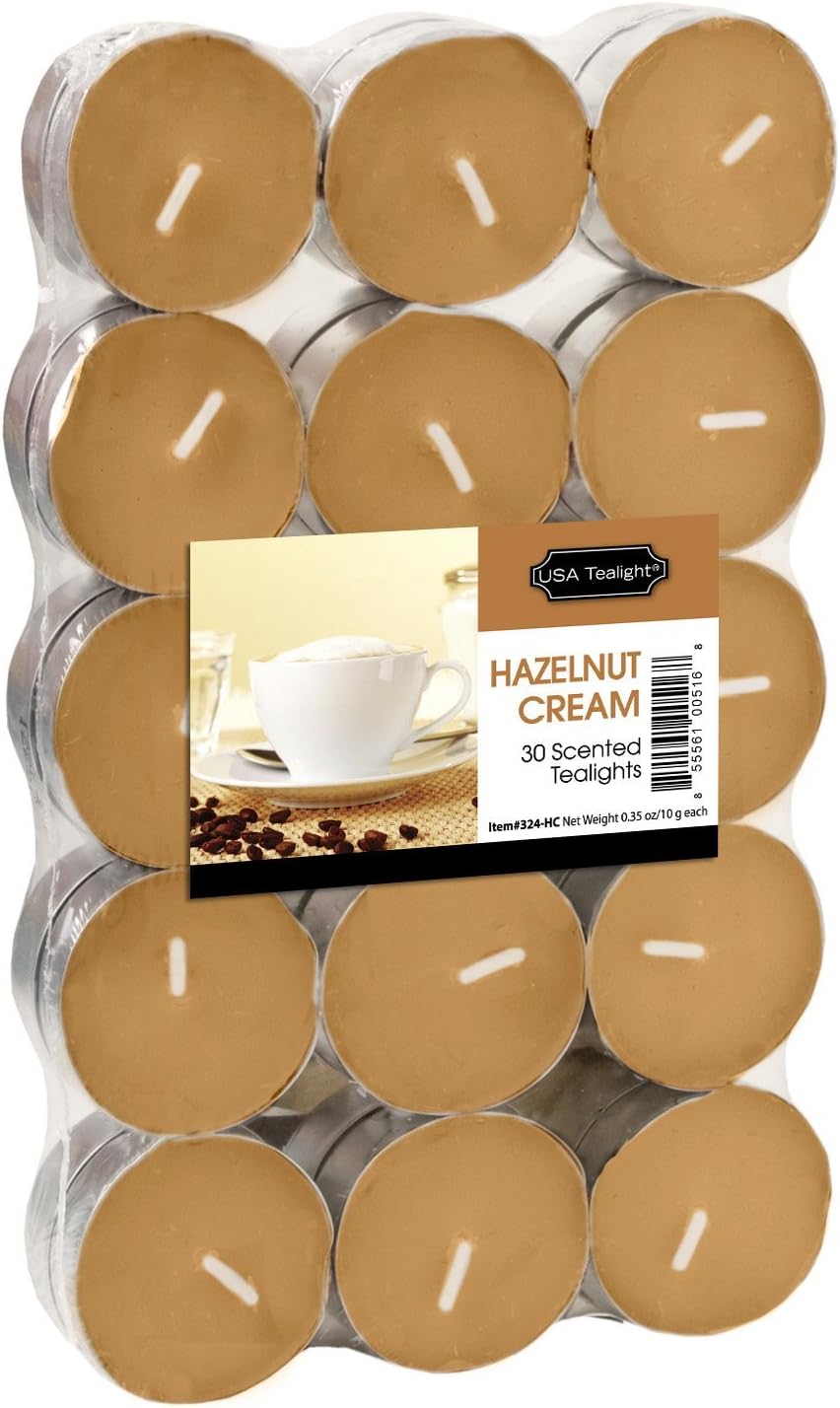 Hazelnut Cream Tealights, 30-Pack