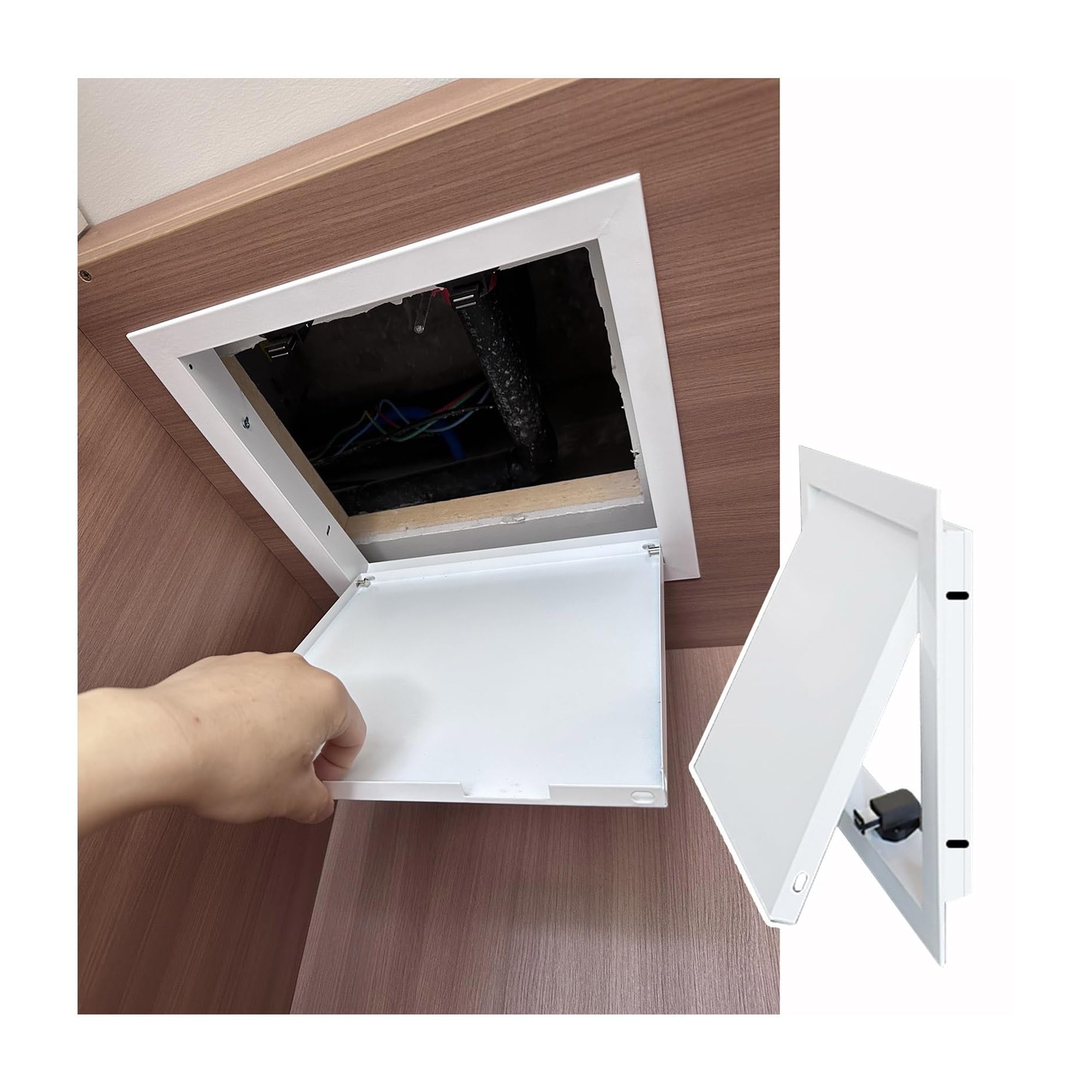 Puerta de servicio duradera de fácil acceso para cableado y tuberías