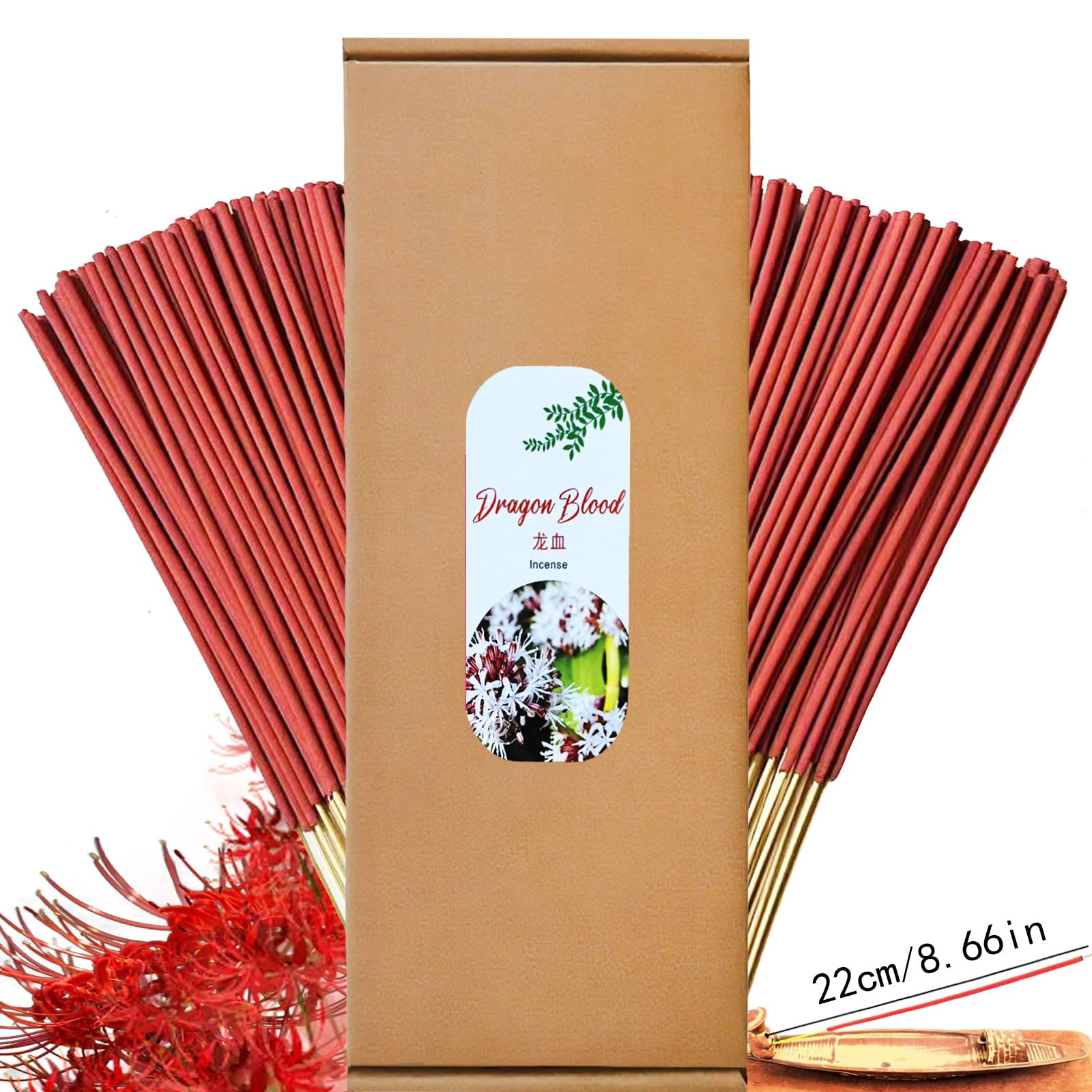 Dragon Blood Incense Sticks 100 Sticks Natural Long-Lasting Fragrance for Home Office Yoga Room Tea Room TempleGitt,Meditation Gifts - Spritual Cleansing