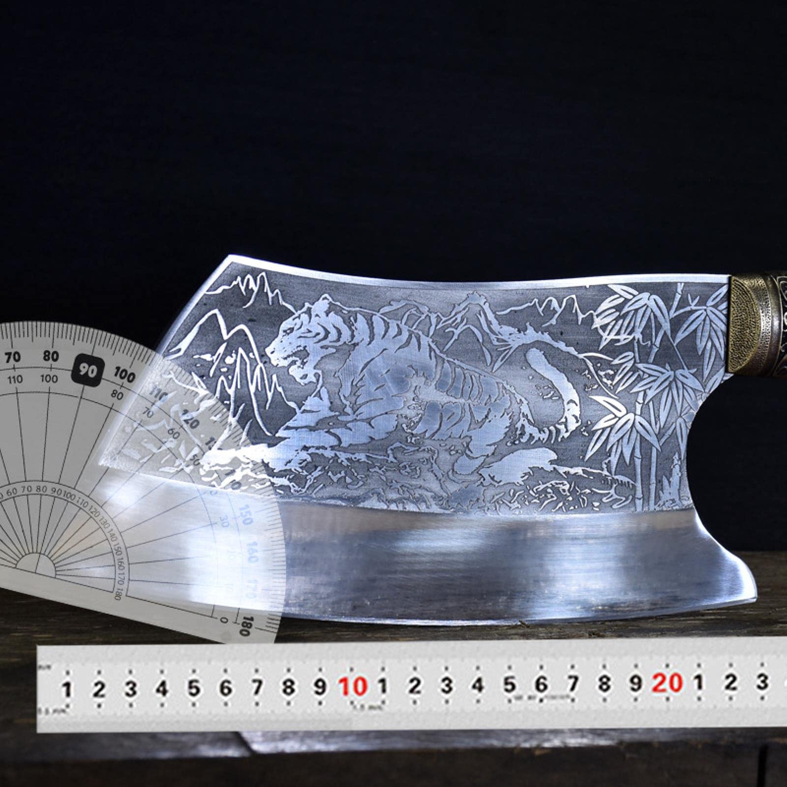 Guang Couteau de Cuisine Professionnel 7CR17MOV en Acier forgé à la Main Ultra Tranchant de 9 Pouces pour Couper Les os et la Viande