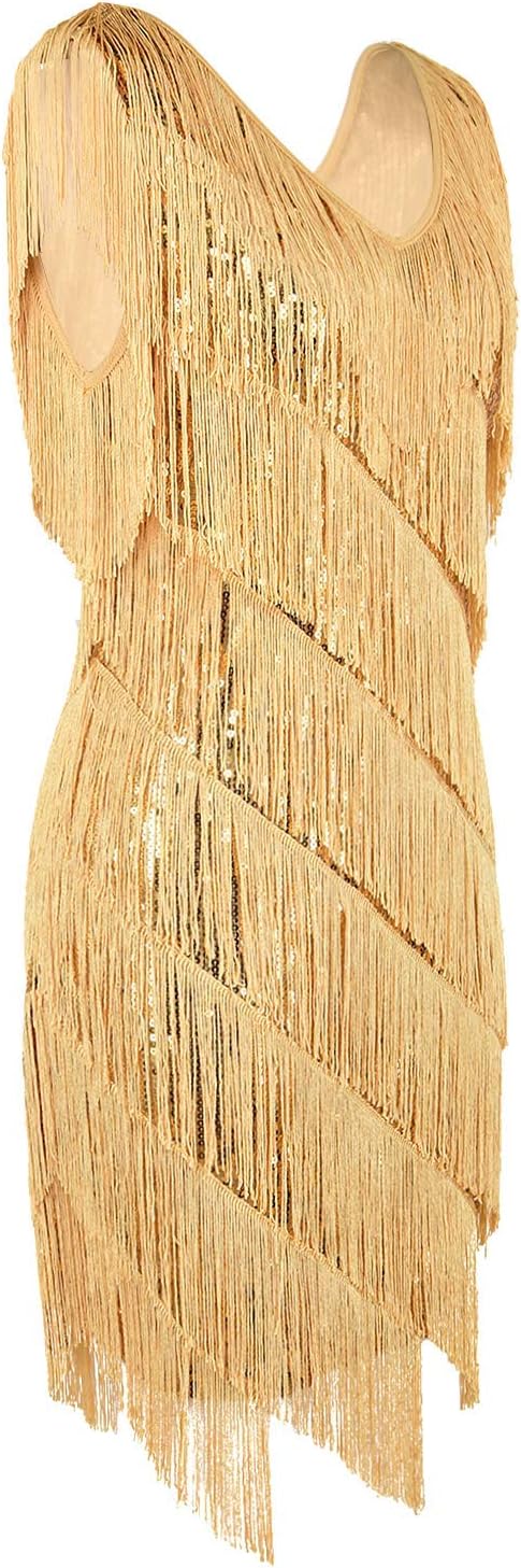 PrettyGuide Women's Flapper Dress Sequined Fringe 1920s Gatsby Party Cocktail Dresses - Image 6