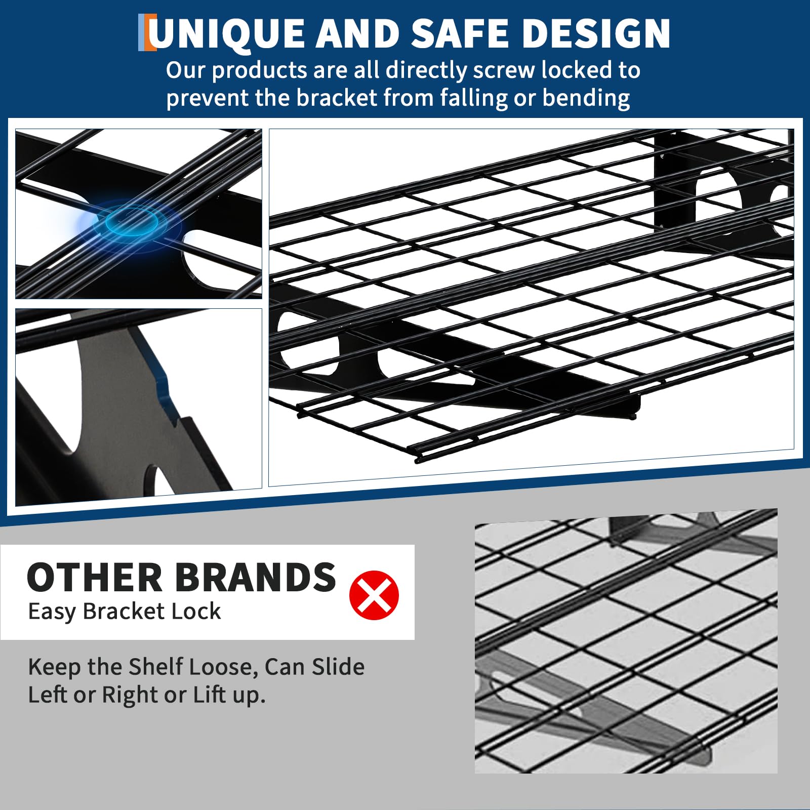 GarveeLife Alta resistencia y capacidad de carga - Estante de pared metálico para garaje - Soporta hasta 725 kg - Ajustable y multifuncional para garaje, cocina, lavandería, almacén y taller - 2x6