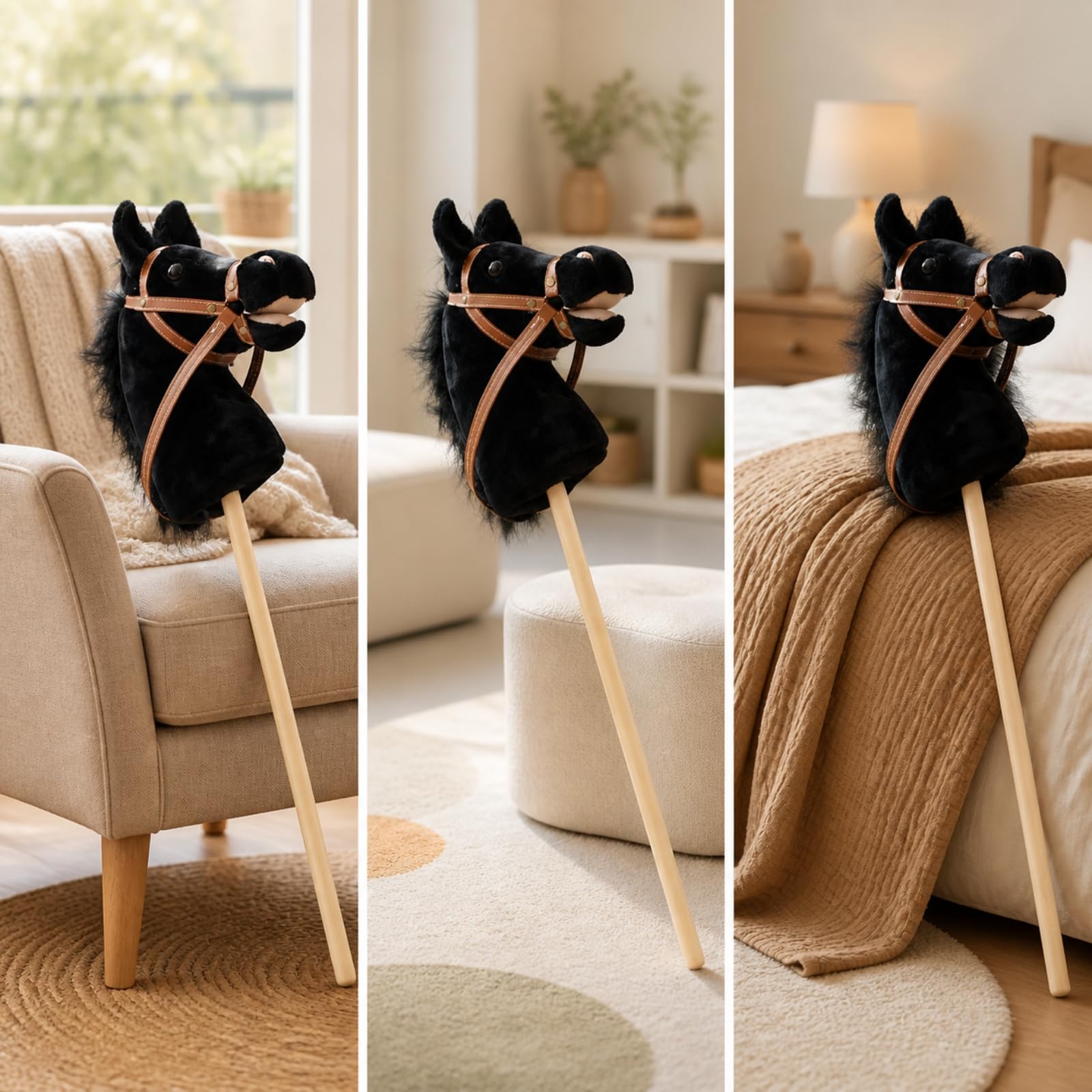 Giocattolo di Peluche Morbido a Bastone con Redini per Bambini, Feste, Non Rimovibile