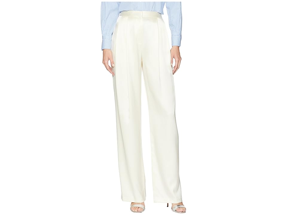 

Adam Lippes Silk Charmeuse Pleat Front Trousers (Butter) Women's Casual Pants, Tan