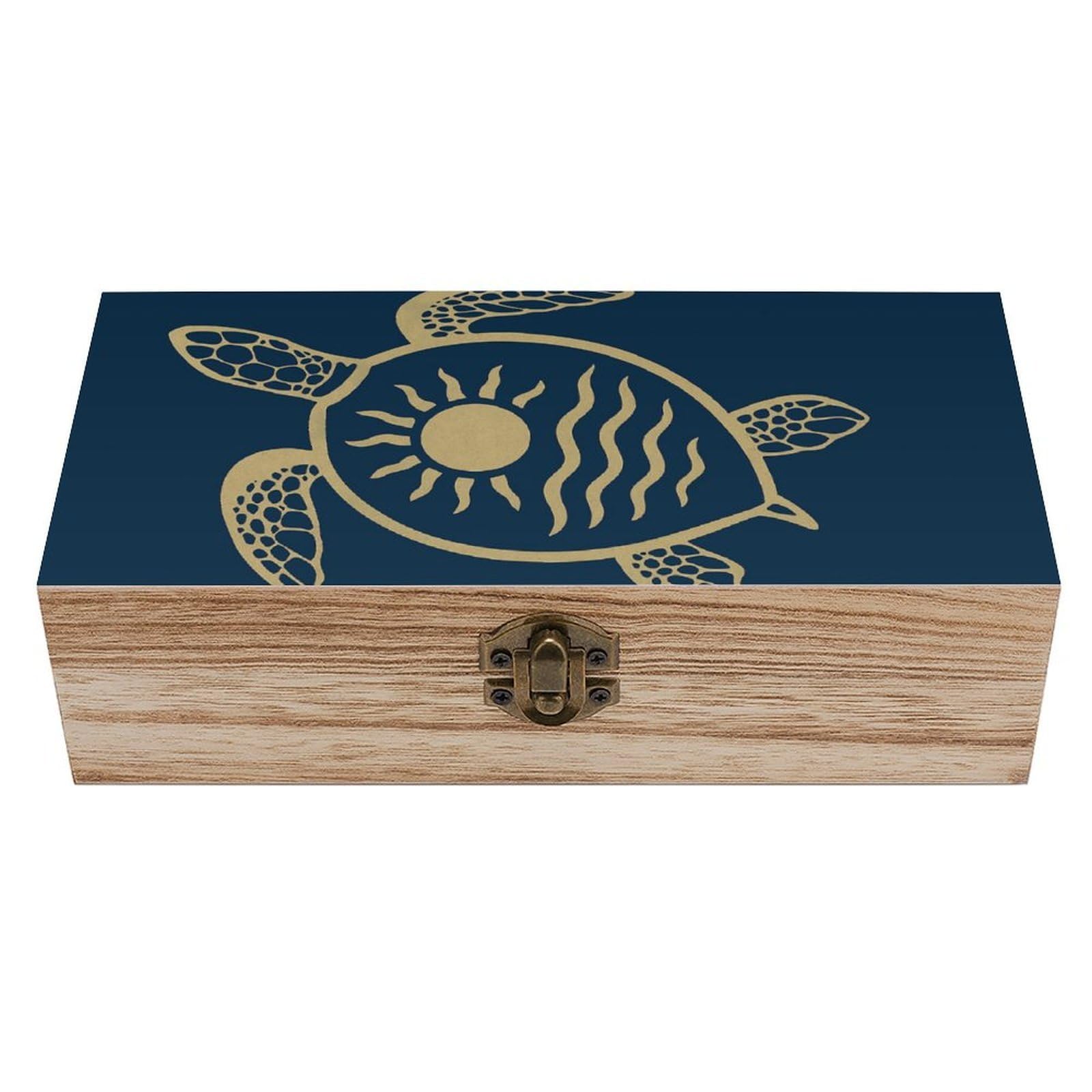 HLBSDM Tribal Sea Turtle Wooden Storage Vintage Keepsake Decorative Boxs