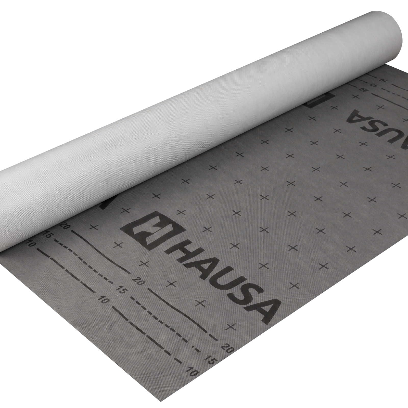 HAUSA Ultra HU130 Bande de sous-toiture flexible triple couche ouverte à la diffusion 130g/m² 7x 1,5mx50m (525m2) indéchirable et résistant aux intempéries sans bandes auto-adhésives gris