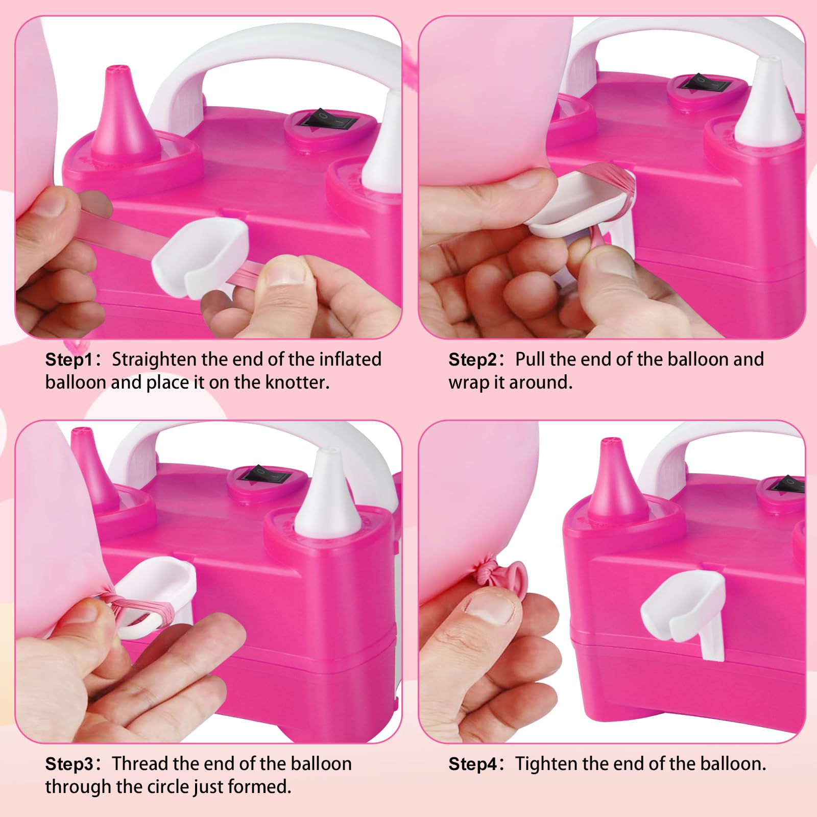 HUIYOPU Pompa per Pallone Elettrica, Pallone Gonfiatore Portatile a Doppio Ugello per Festa di Nozze Celebrazione Compleanno Decorazione