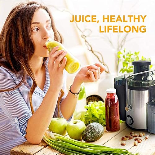 Miniatura 4 de Máquinas exprimidoras de 800 W, potentes máquinas exprimidoras con canal de alimentación grande de 2.5 pulgadas, extractor de jugo centrífugo
