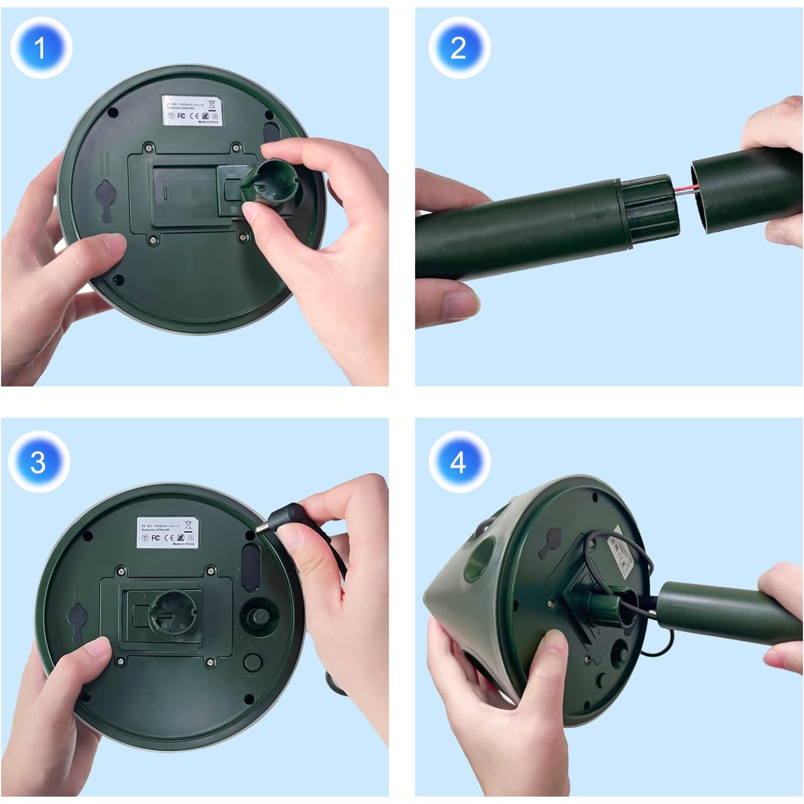 Ultrason Chat Exterieur, Repulsif Chat Ultrason, 5 Modi Einstellbar Marderschreck, Solarladung Ultrason Chat Exterieur, 360° Effektiv für Katzen, Hunde, Vögel, Mäuse