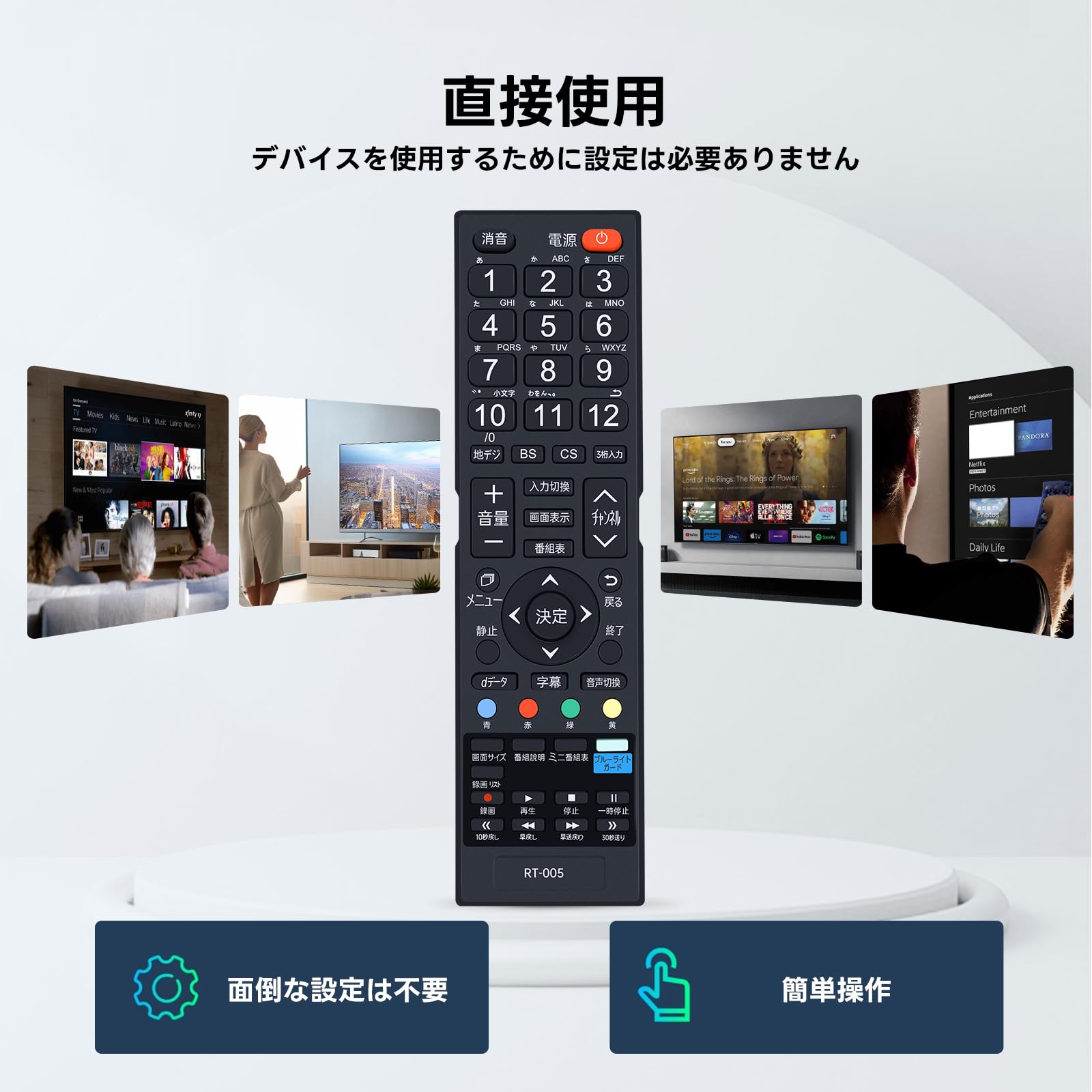 Amazon | テレビリモコン RT-005 for DOSHISHA ドウシシャ RT-001 RT 
