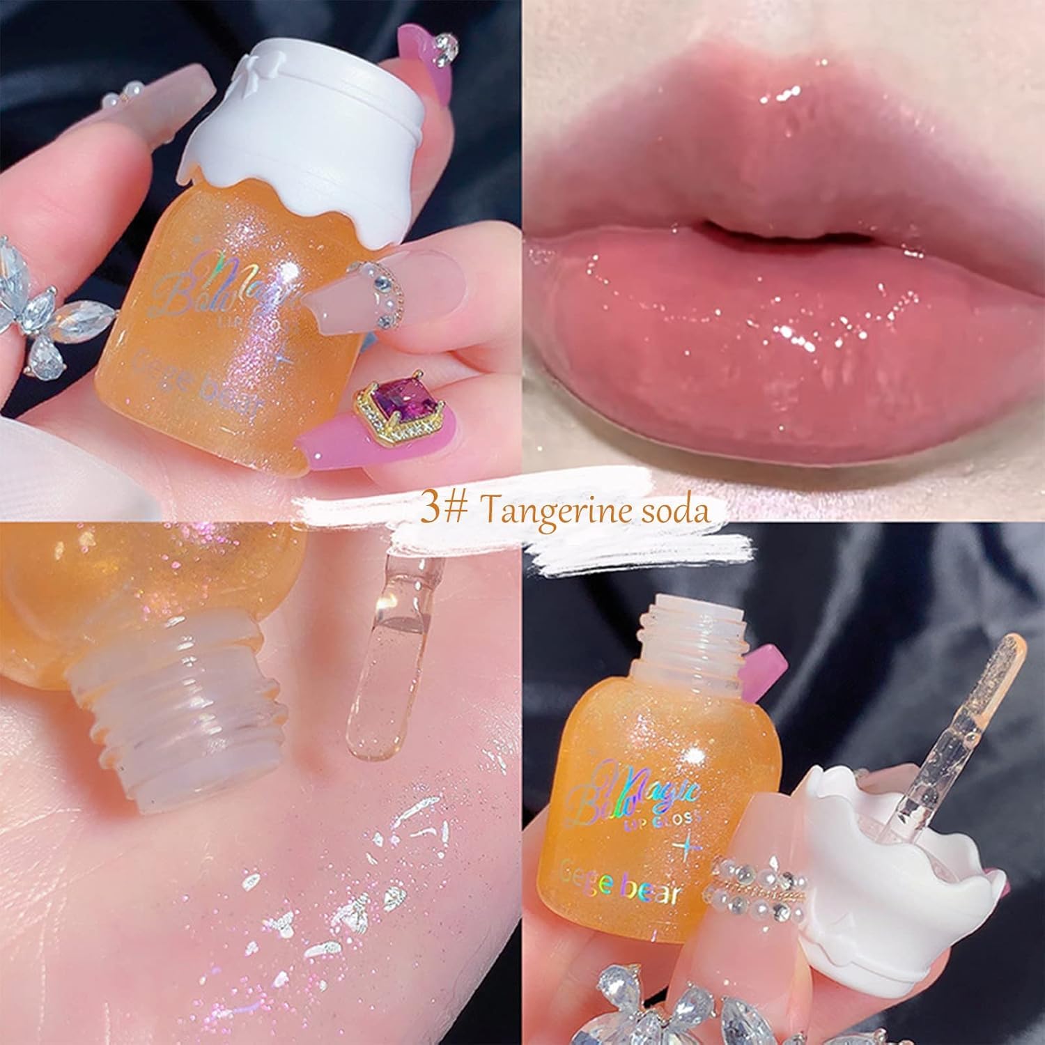 Gege Bear Glossy Lip Gloss for Women – Ultra-Hydrating, Non-Sticky, & High-Shine Finish | Wear Alone or Over Lipstick | Cute & Trendy Korean Inspired Lip Gloss | Lip Balm Alternative for Dry Lips | 5 Shades (04, 1 Pack) 2